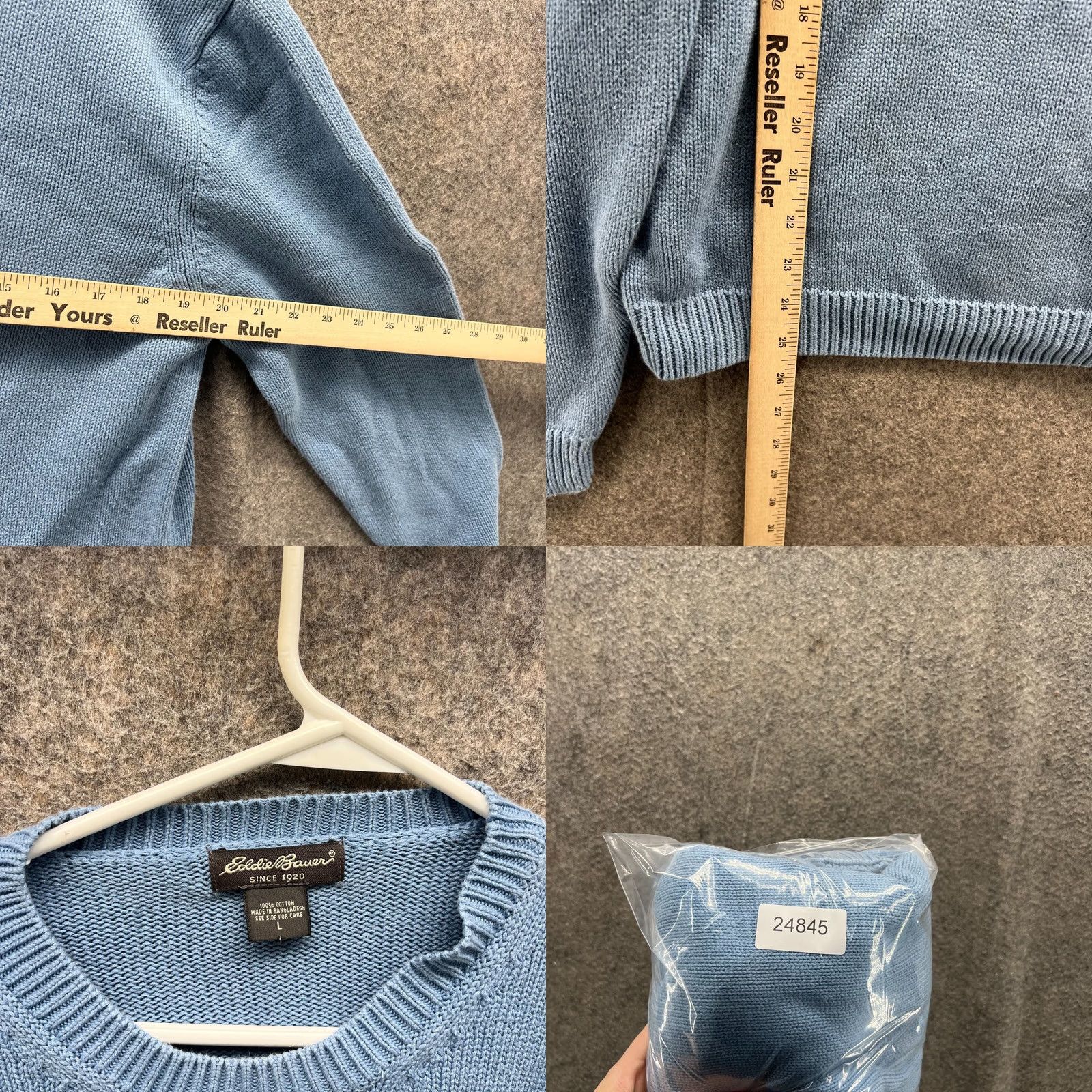 Eddie Bauer VINTAGE Eddie Bauer Sweater Men Large Blue Crewneck Pullover Fleece Cotton Knitted Size US L / EU 52-54 / 3 - 8 Thumbnail