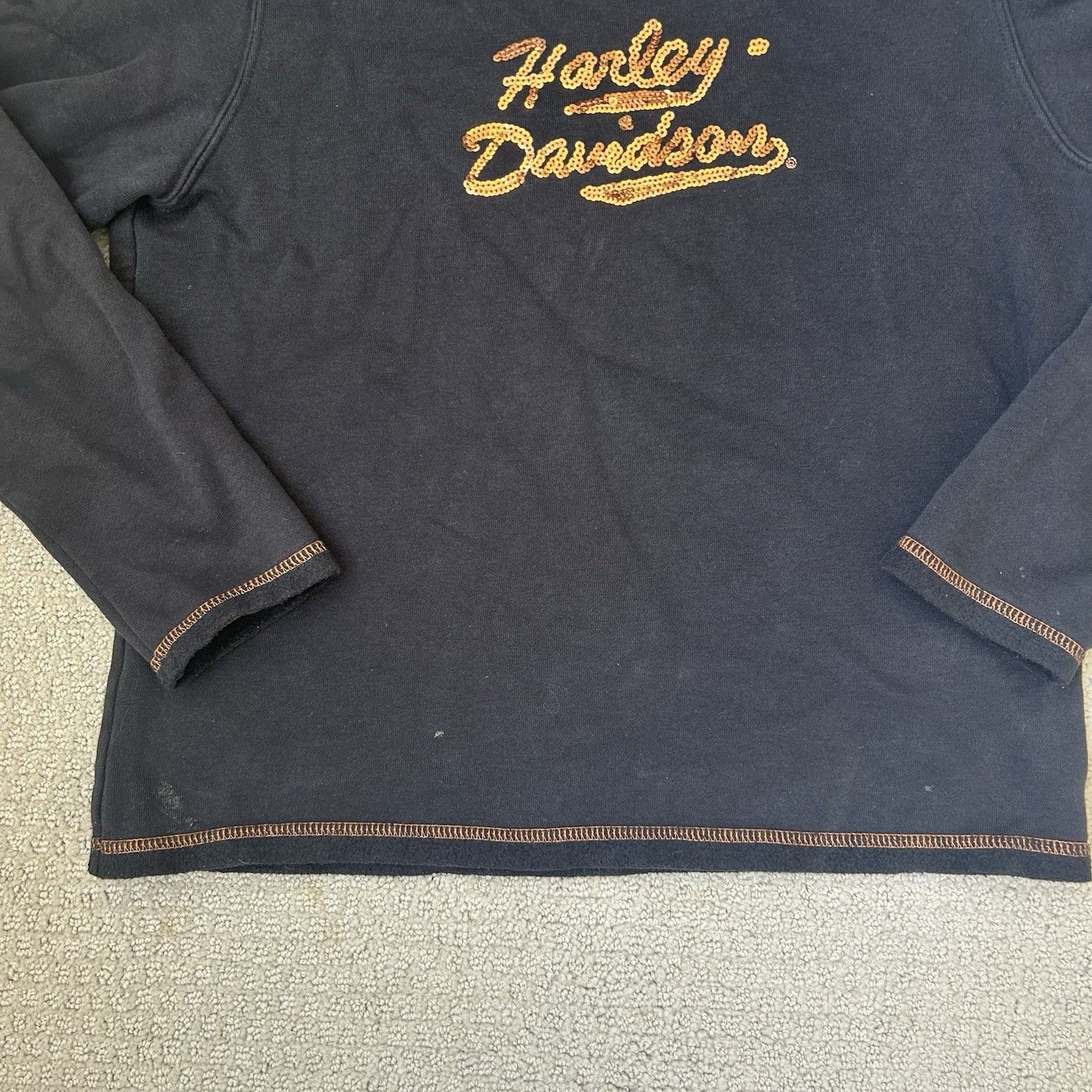 Harley Davidson Vintage Harley Davidson Sequins Sweatshirt Women’s Long Slee Size XS / US 0-2 / IT 36-38 - 2 Thumbnail