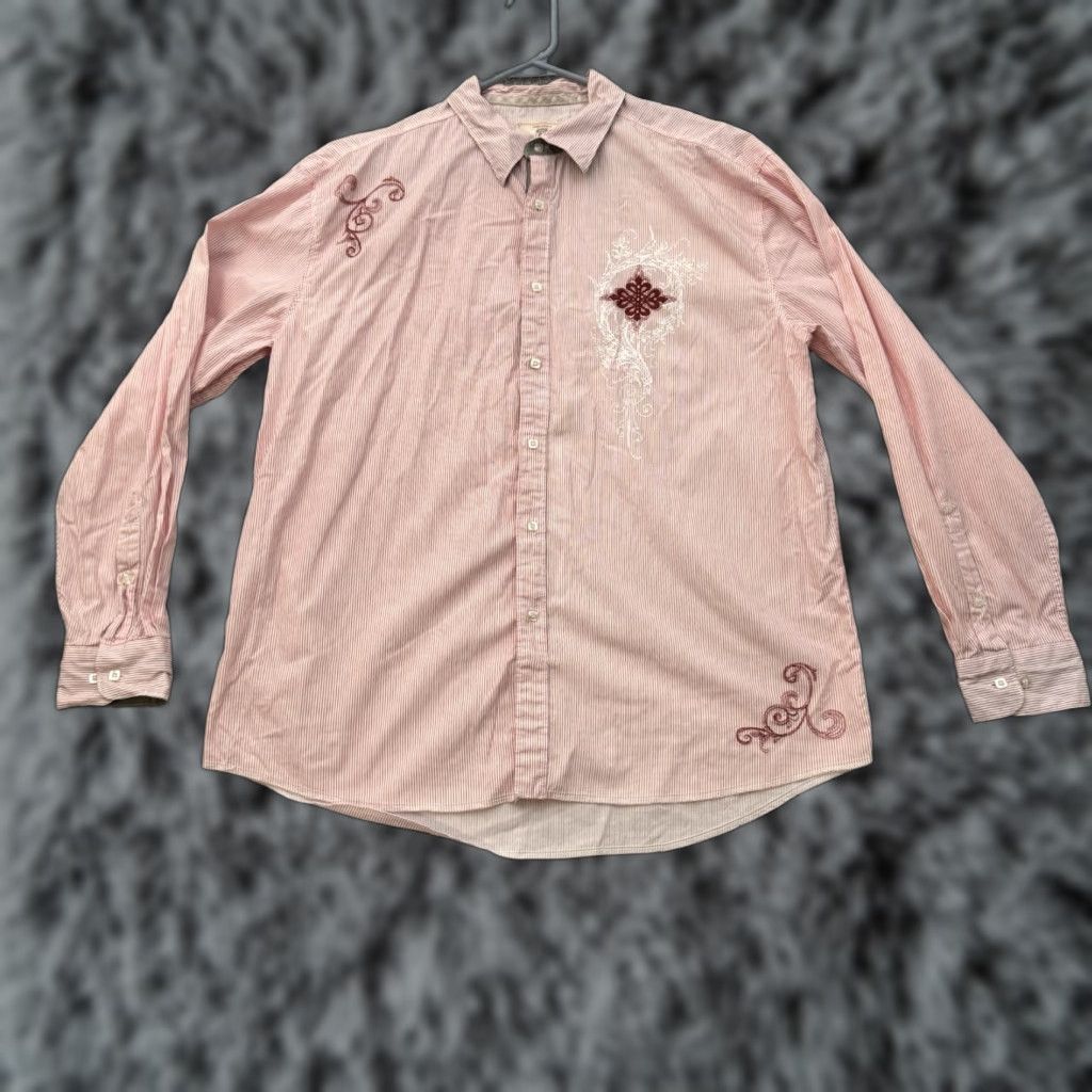 Route 66 VINTAGE Route 66 Button Up Shirt Mens L Striped Y2K Western Rockabilly Going Out Club Red Mens Size US L / EU 52-54 / 3 - 1 Thumbnail