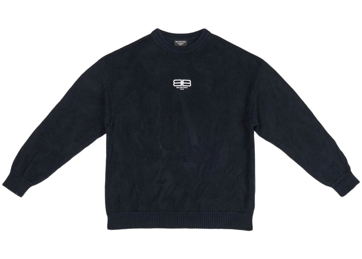 image of Balenciaga O1Mt1Gz0524 Bb Paris Icon Sweater In Navy Blue, Men's (Size XS)