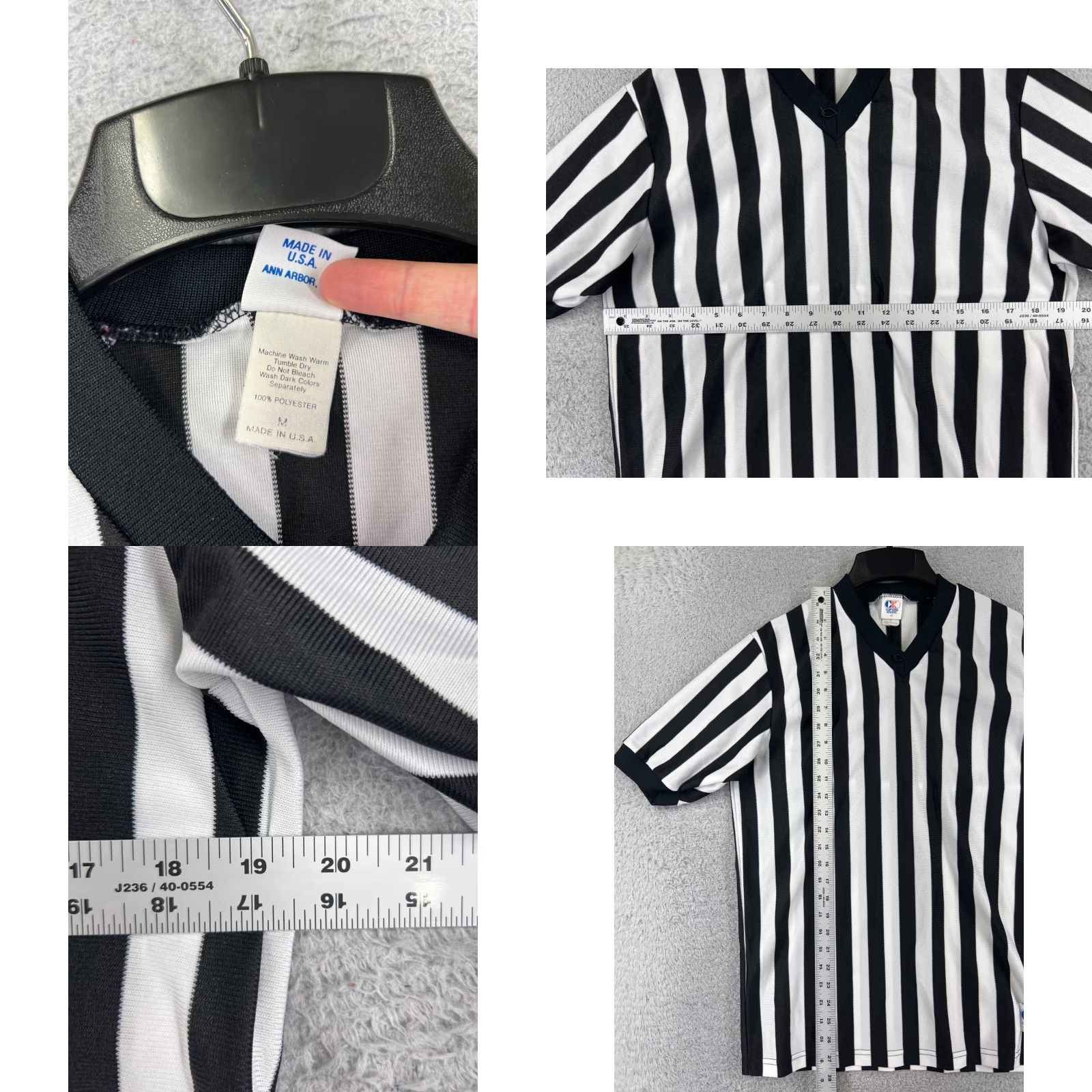 KEEN Cliff Keen Referee Shirt Mens 2XL White V-Neck Short Sleeve Polyester Cotton Jersey Logo Breatha​ble Sports Shirt Size US XXL / EU 58 / 5 - 8 Thumbnail