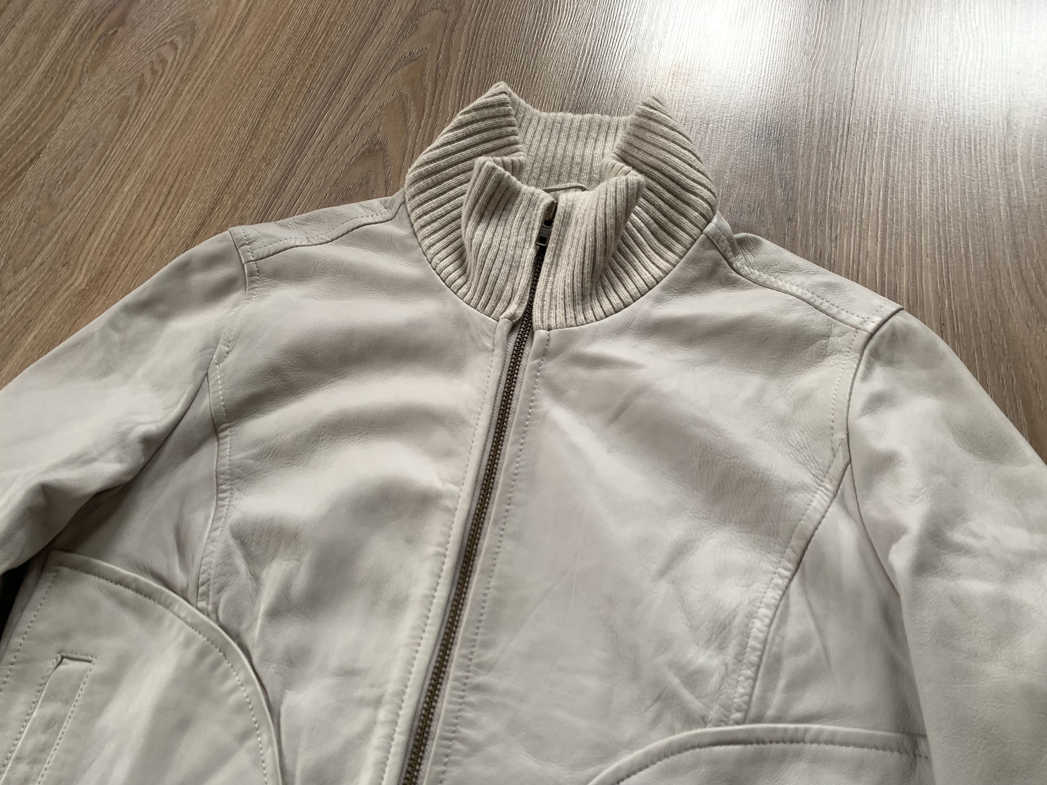 Mango Mango Womens Beige Sheep Leather Jacket Size XL / US 12-14 / IT 48-50 - 4 Thumbnail