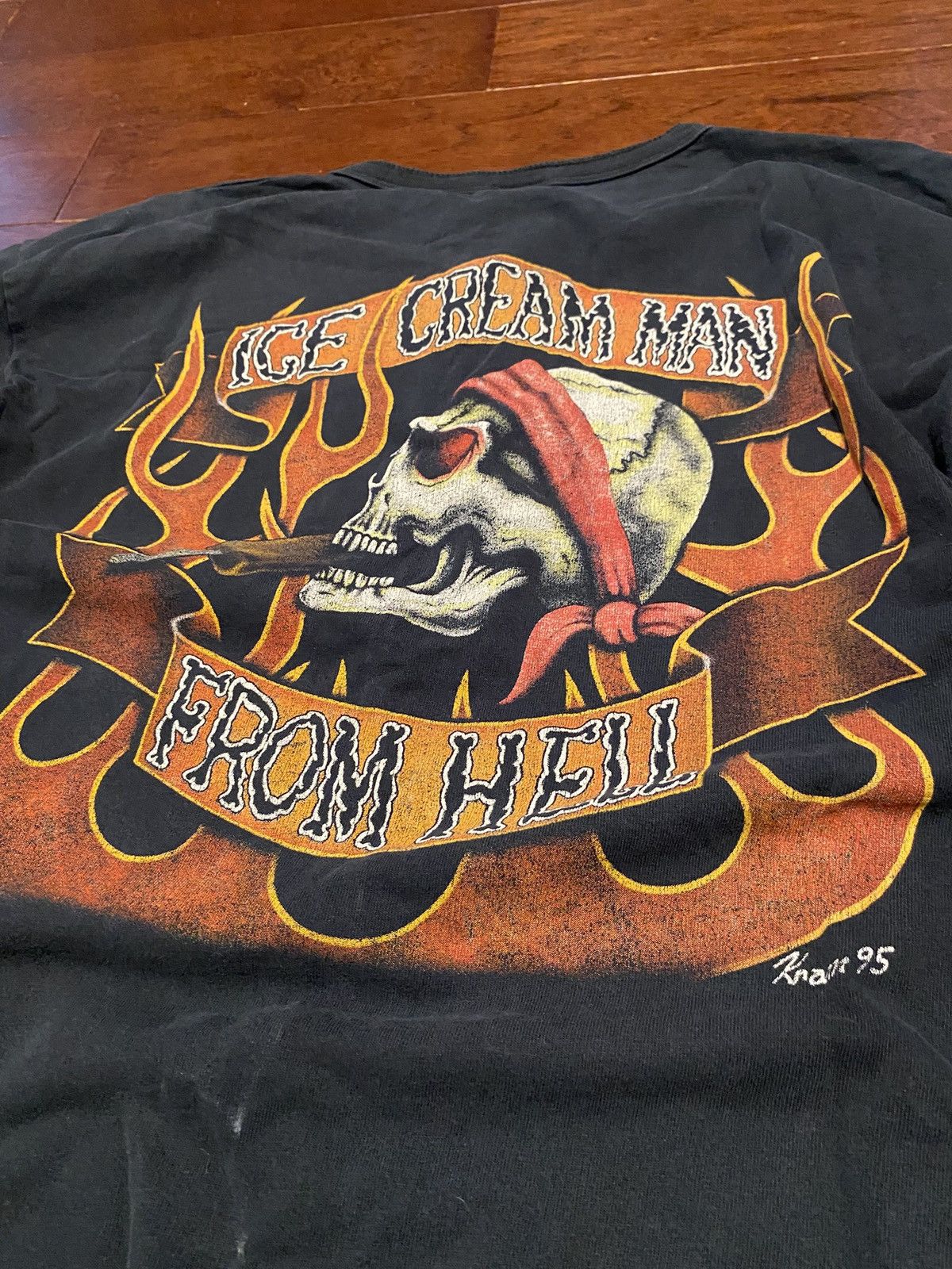 Vintage Vintage 90s Biker Shirt "Ice Cream Man From Hell" XL Size US XL / EU 56 / 4 - 1 Thumbnail