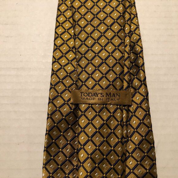 Other today's man men's new gold silk tie 3 1/2" X 57" Size ONE SIZE - 6 Thumbnail