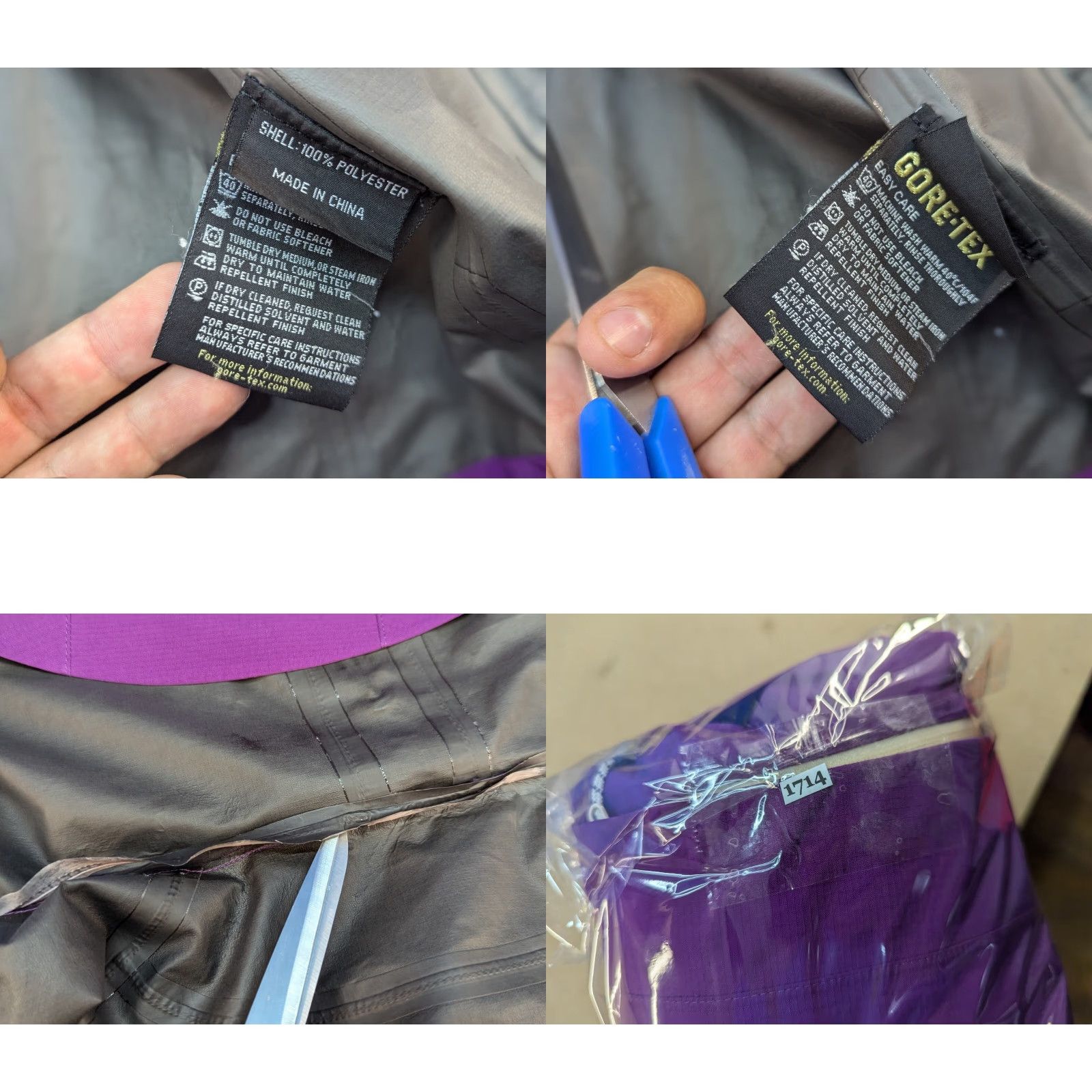Vintage Missing Link Womens Gore-Tex Jacket Outdoor Hooded Purple Taped Seams Size 38 Windbreaker Jacket Womens Size XS / US 0-2 / IT 36-38 - 9 Thumbnail