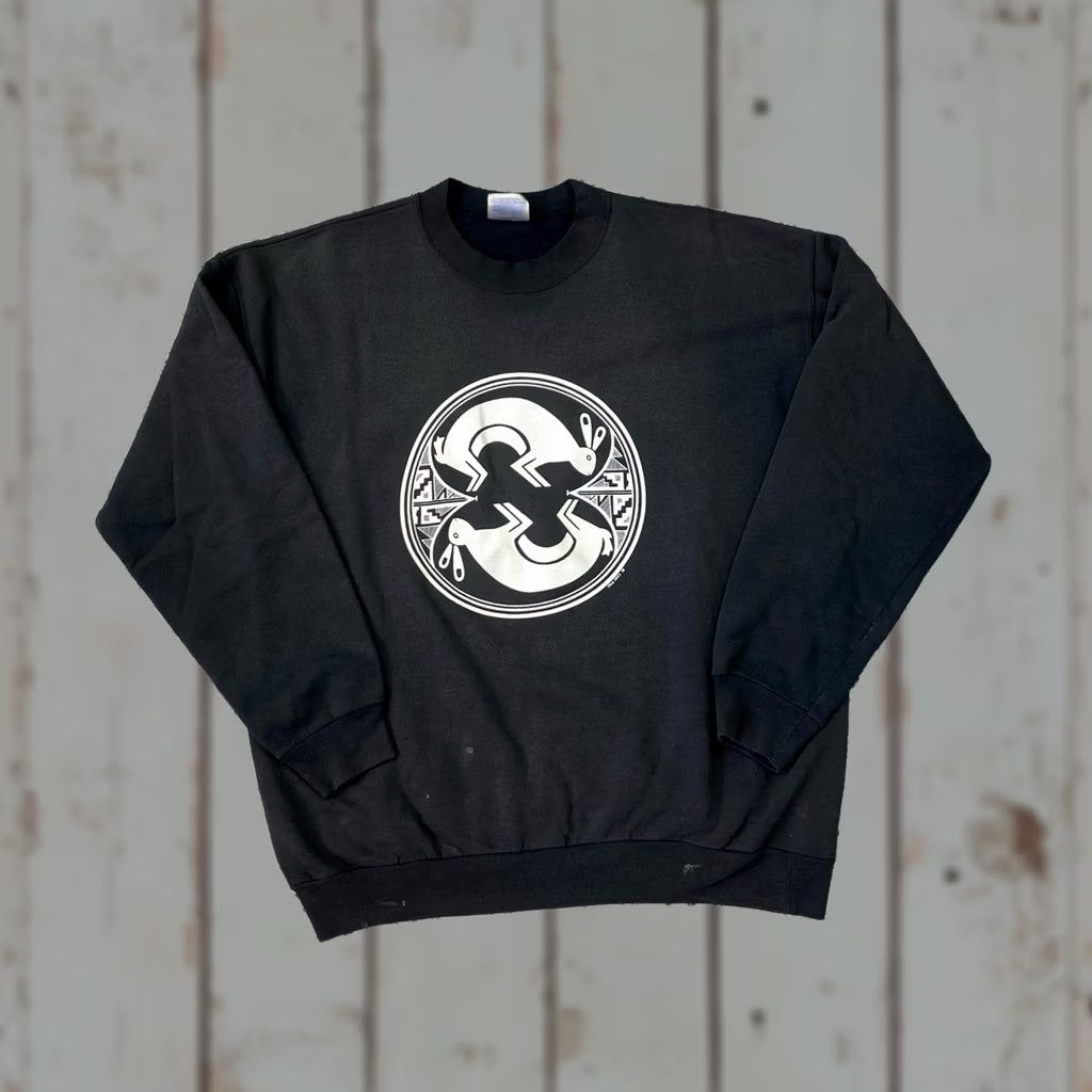 Hanes VINTAGE Hanes Sweatshirt L Black Rabbit Animals Pullover, Cartoon, 90s, Graphic Print, Men Size US L / EU 52-54 / 3 - 1 Thumbnail