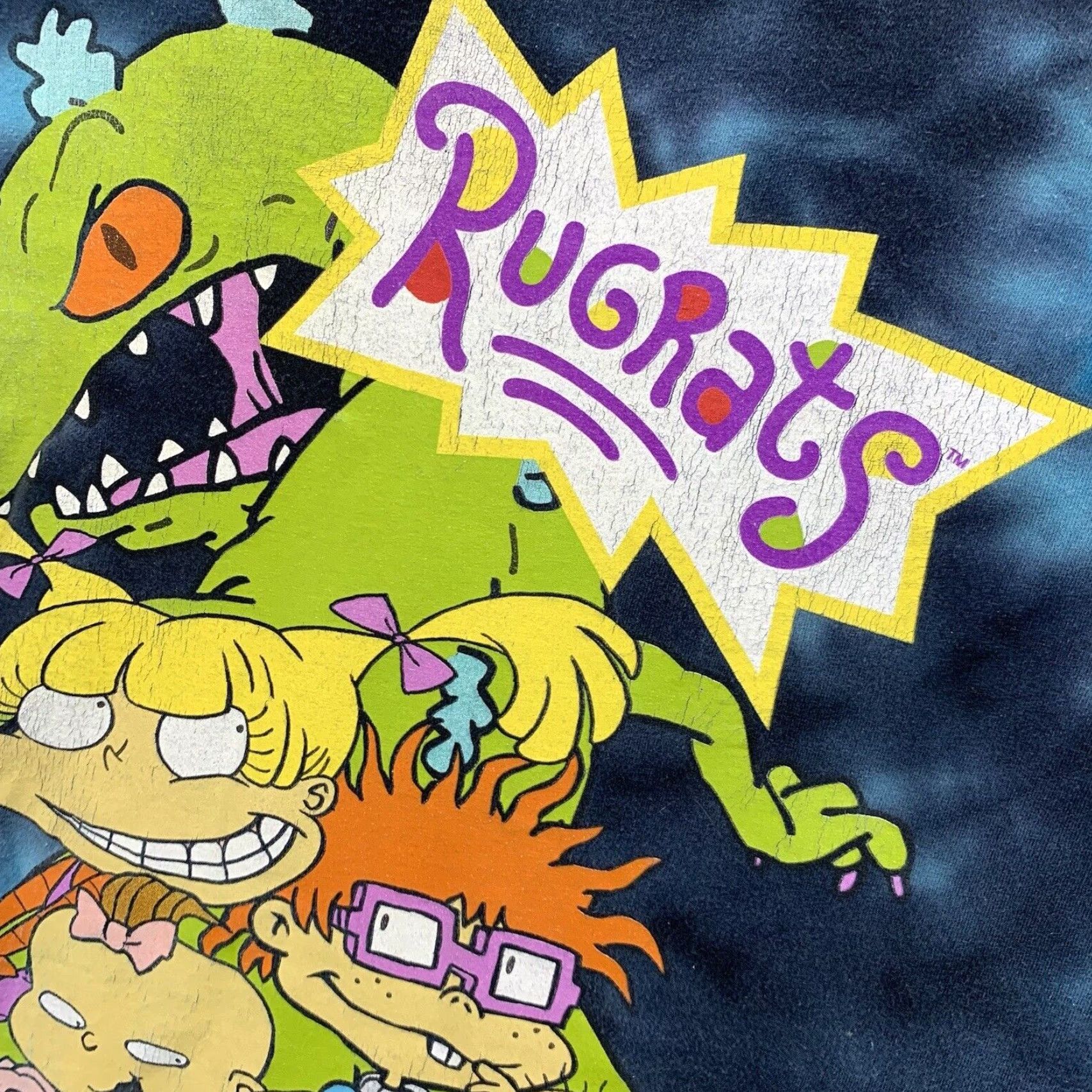 Nickelodeon VINTAGE Nickelodeon Rugrats T Shirt Mens M Blue Tie Dye Reptar Chucky Goth Punk 90s Graphic Print Mens Regular Short Sleeve Crew Neck Size US M / EU 48-50 / 2 - 5 Thumbnail
