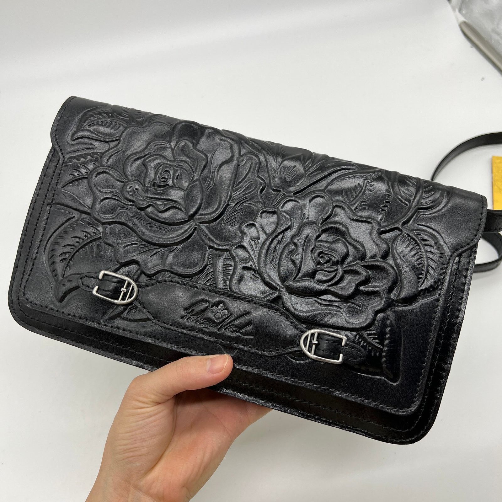 Patricia Nash Monta Leather Crossbody Clutch Bla - Main Image