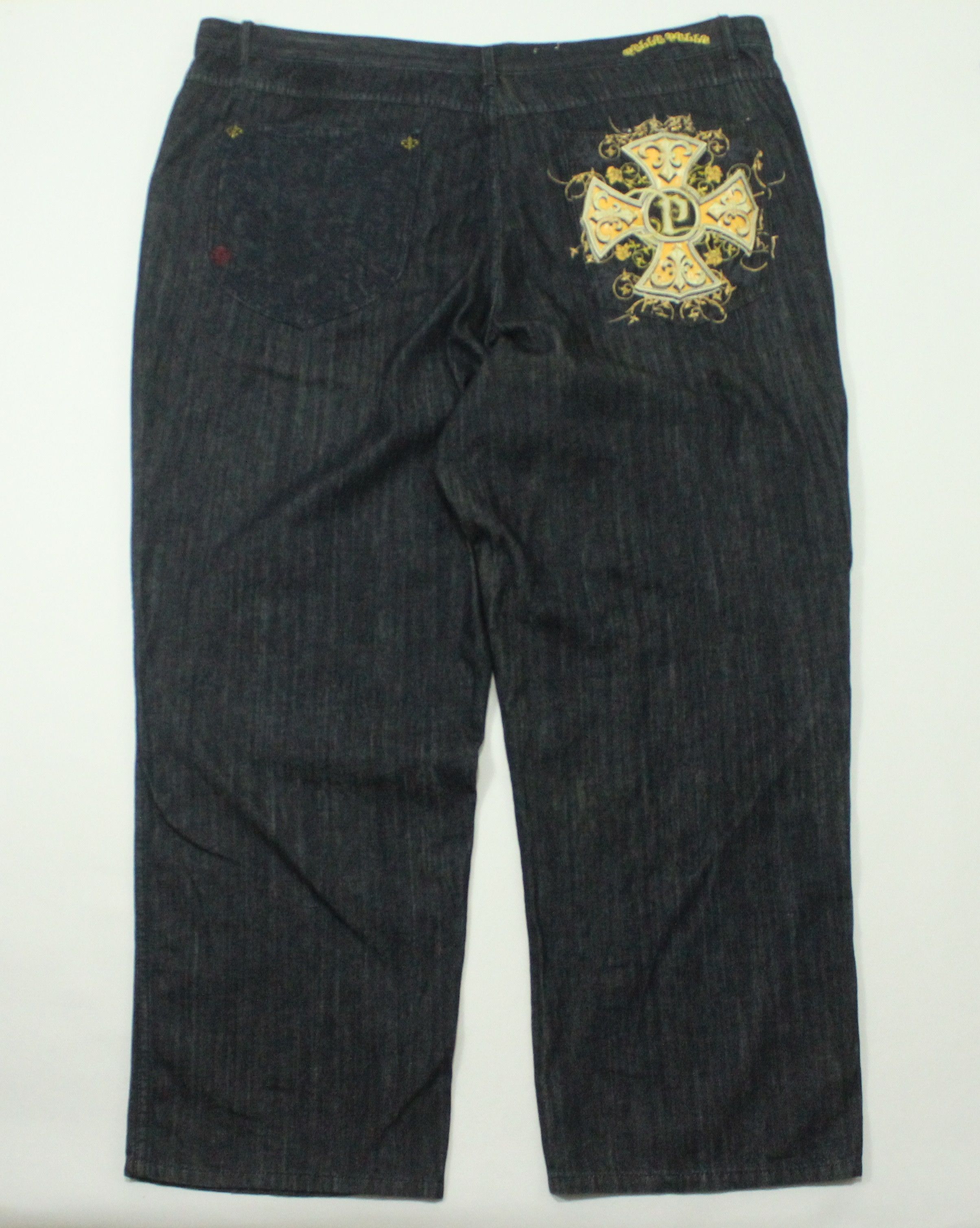 Pelle Pelle 54” Giant Waist PELLE PELLE Denim Baggy Embrroidered Logo Size US 44 / EU 60 - 1 Thumbnail