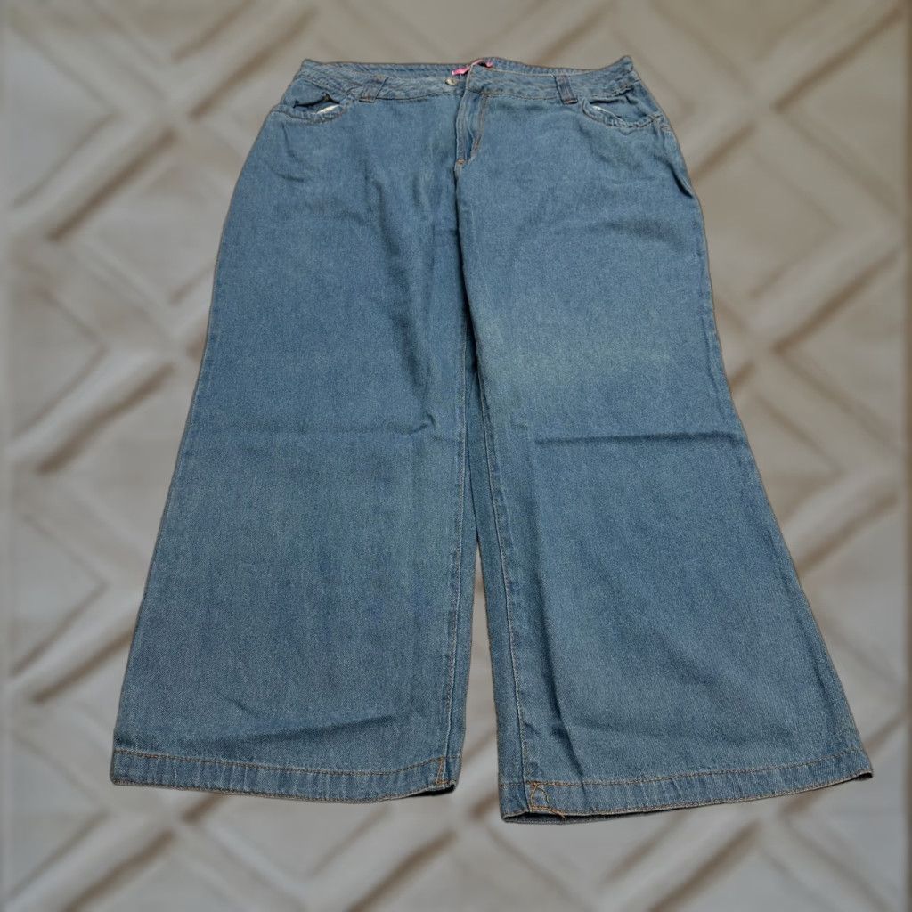 Vintage Woman Within Denim Jeans Womens 18WP Blue Straight Casual NWOT 38x28 Size 40" / US 18 - 1 Thumbnail