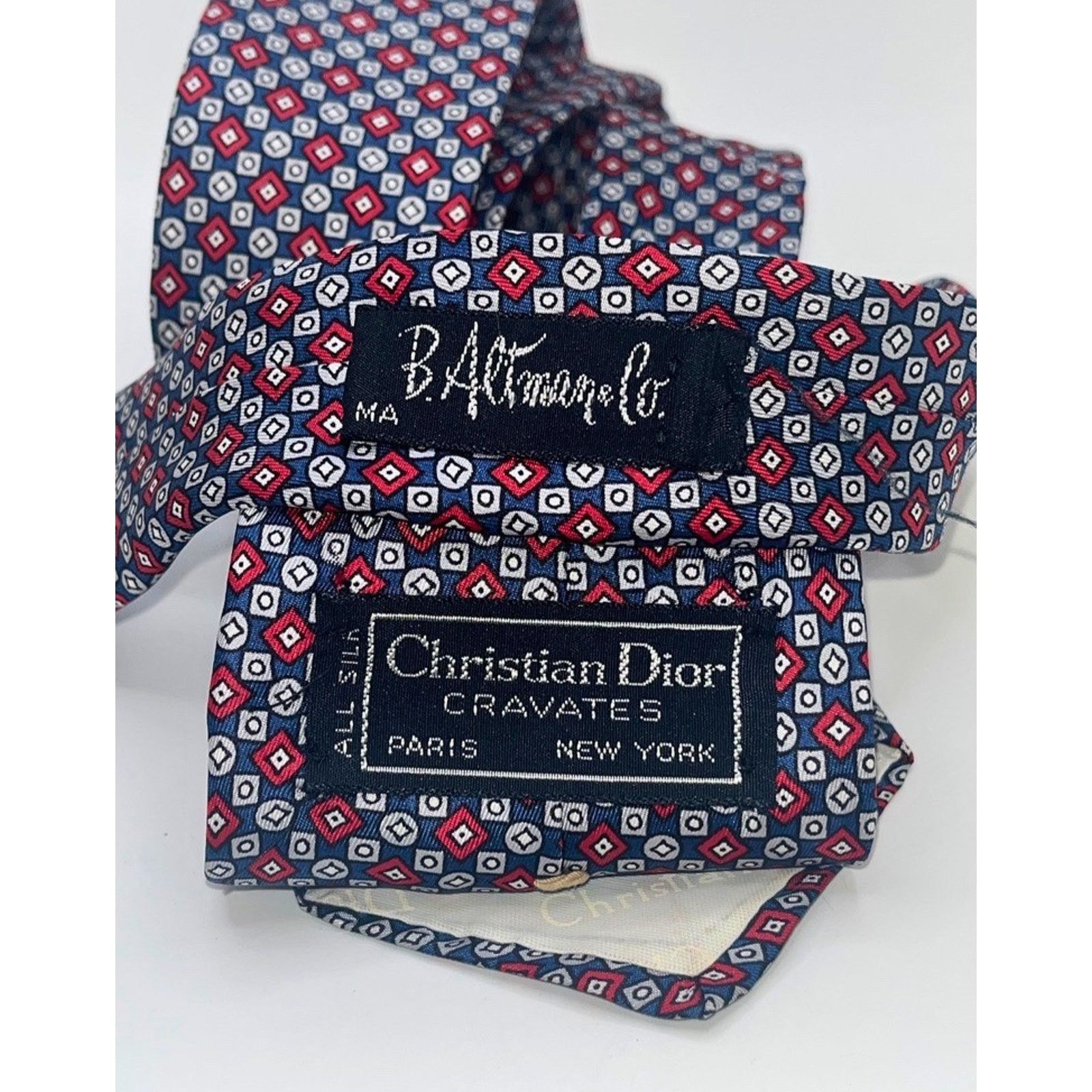 Dior Christian Dior Cravates B Altman Silk Tie Geometric Italy Size ONE SIZE - 6 Thumbnail
