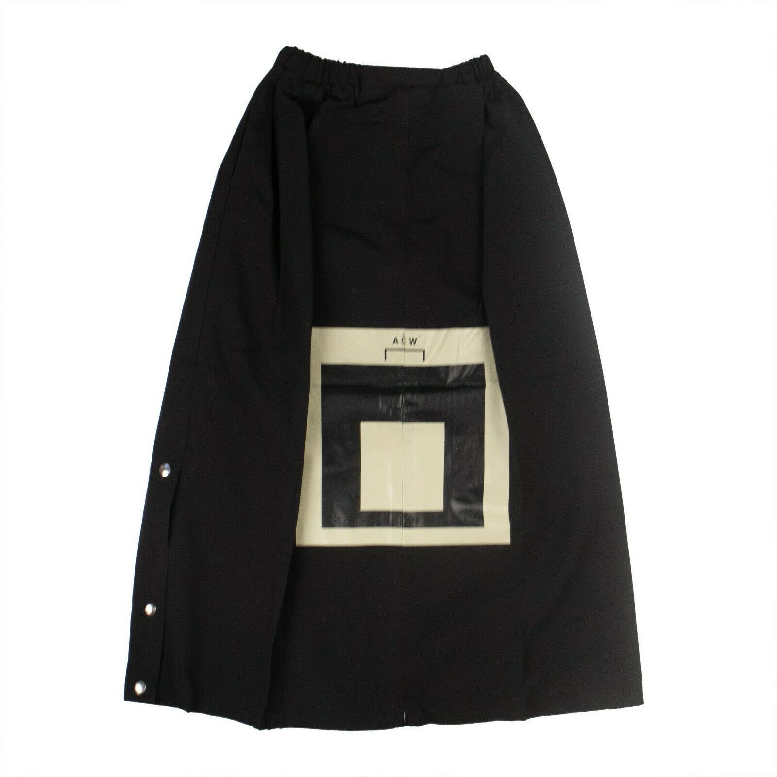 image of A Cold Wall Black Cotton Snap Midi Skirt Size Xs, Women's