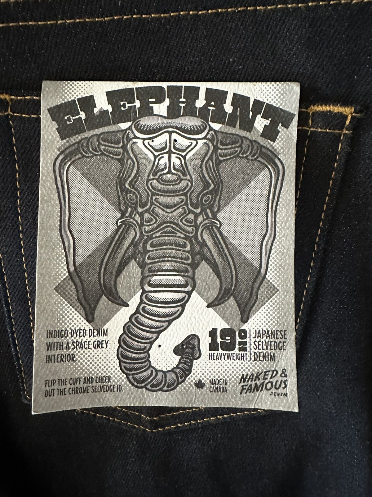 Naked & Famous Elephant Ten Heavyweight Selvedge Size US 30 / EU 46 - 8 Thumbnail