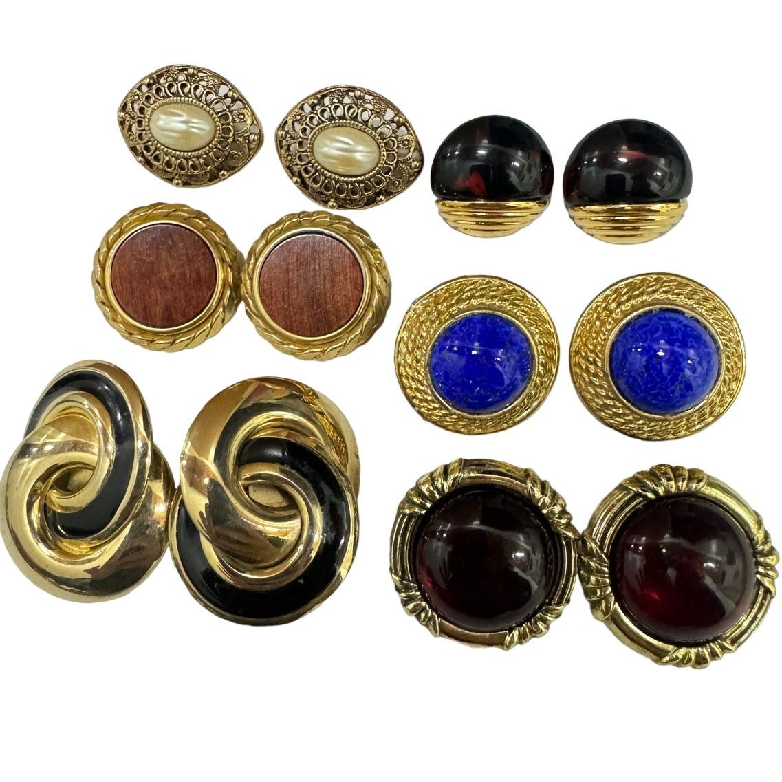 Vintage 6 Pairs - Vintage Clip on Earrings - Gold Tone Size ONE SIZE - 1 Thumbnail