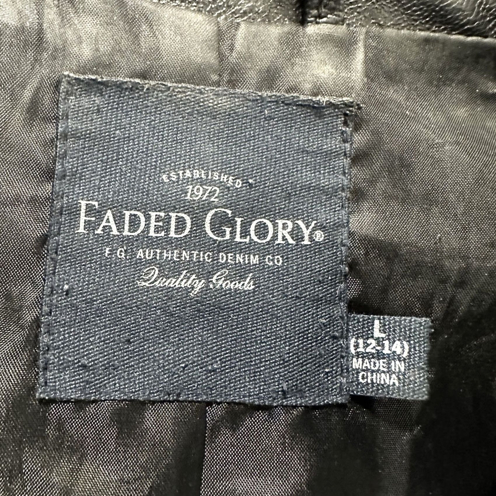 Faded Glory Faded Glory Leather Jacket Womens L Black Moto Mock neck Cafe Racer GUC Size L / US 10 / IT 46 - 3 Thumbnail