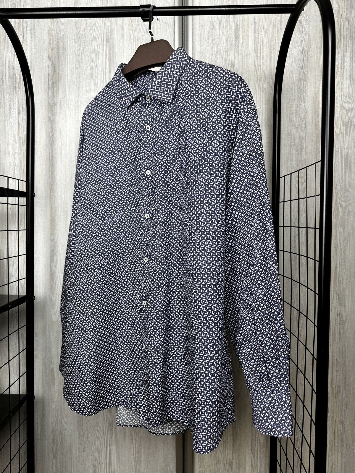 Paul & Shark Paul & Shark Blue Airplane pattern long sleeve shirt Size US XXL / EU 58 / 5 - 6 Thumbnail