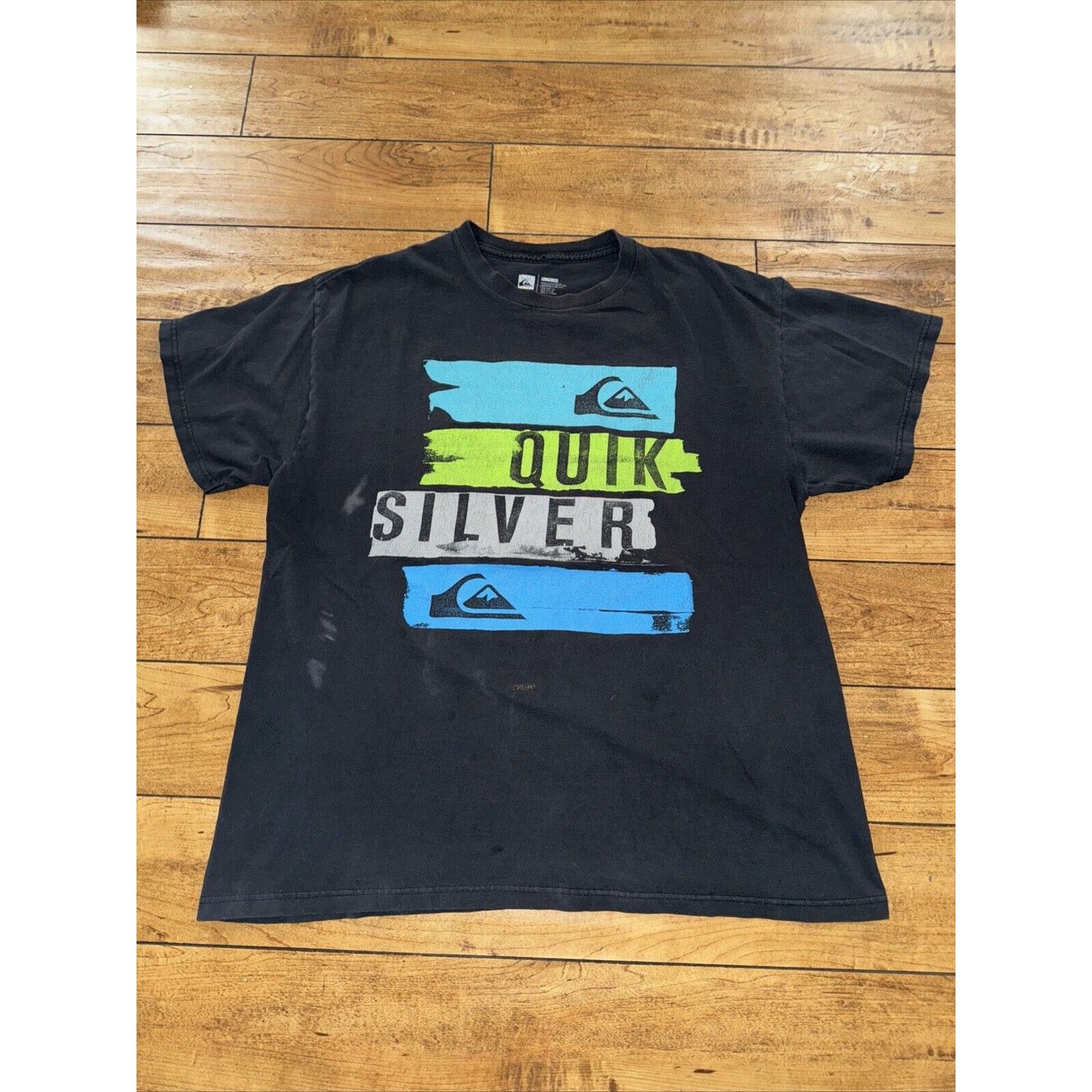 Designer × Quiksilver × Vintage Quicksilver T-Shirt Black XL 22x27 Distressed Y2K Surf Size US XL / EU 56 / 4 - 1 Thumbnail