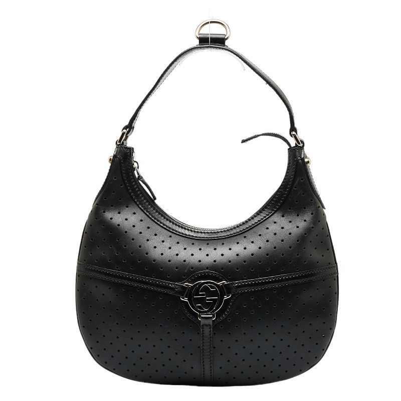 image of Gucci Interlocking G Reins Hobo Bag in Black, Women's