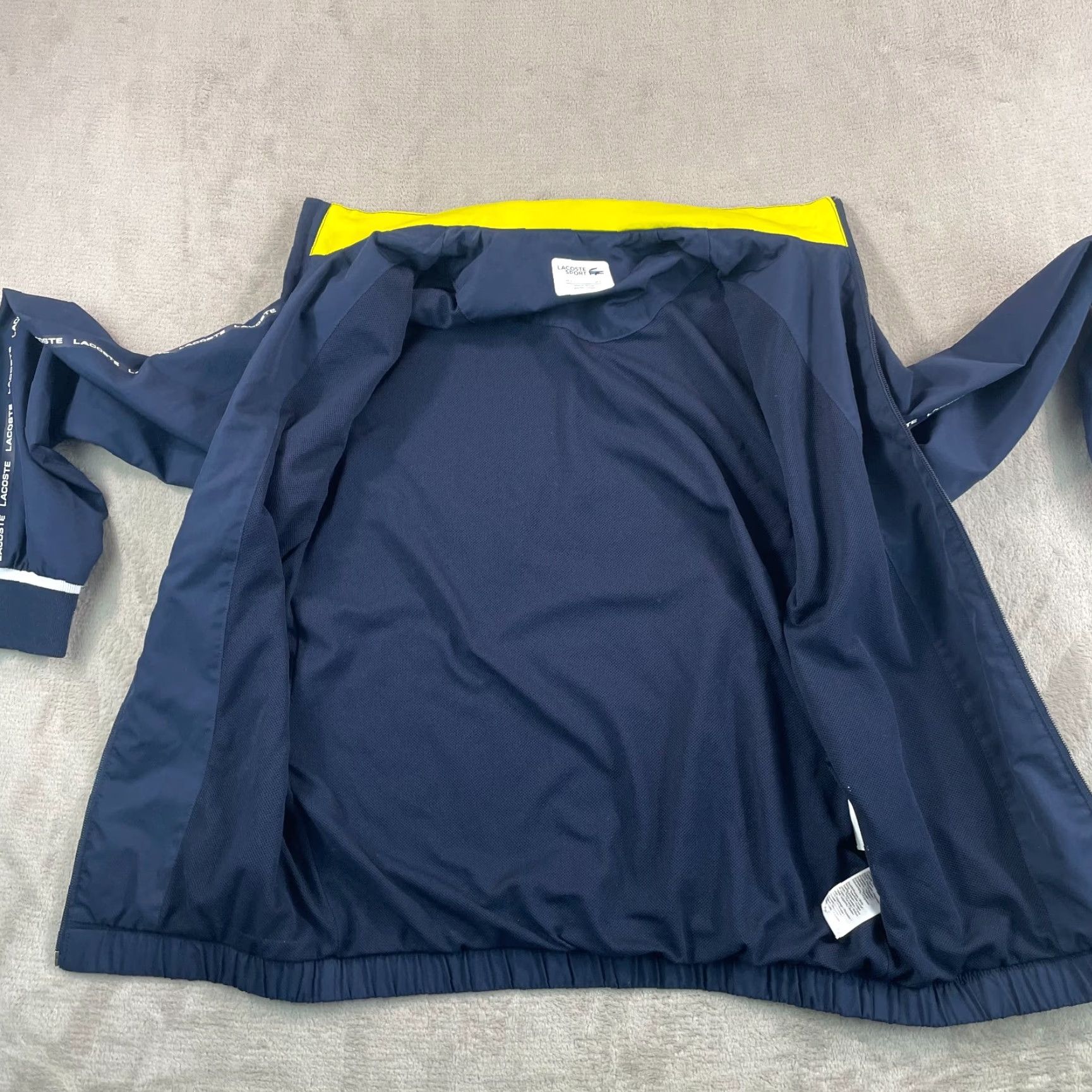 Lacoste Lacoste Tracksuit Mens Small Navy Blue 2 Piece Jacket Pants Zip Collared Logo Activewear Performance Size US 29 - 5 Thumbnail
