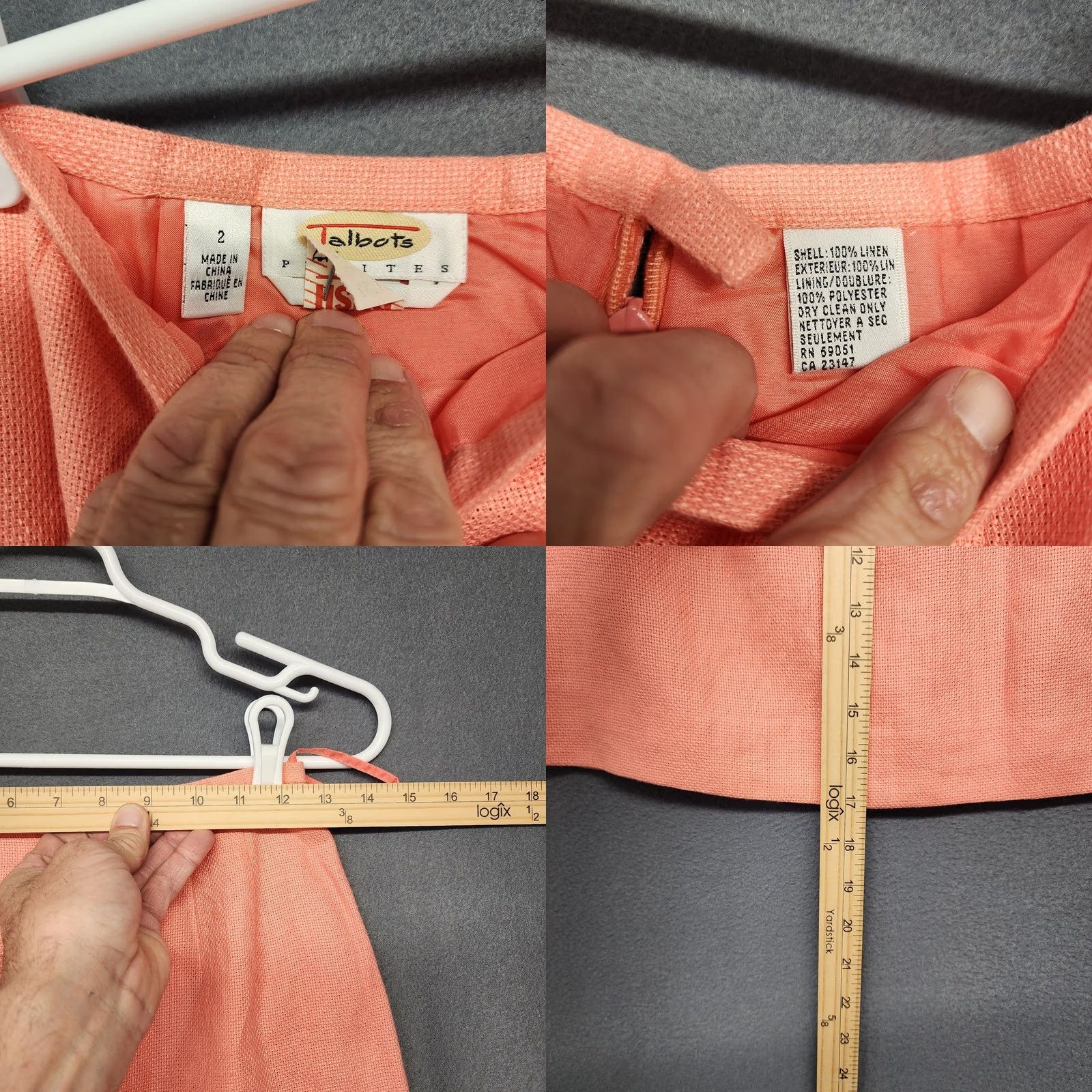 Talbots Talbots Irish Linen Womens Suit Jacket Skirt Set Coral Orange 2 Piece Size 4 2 4 2 Womens Preppy Size 28" / US 6 / IT 42 - 10 Thumbnail