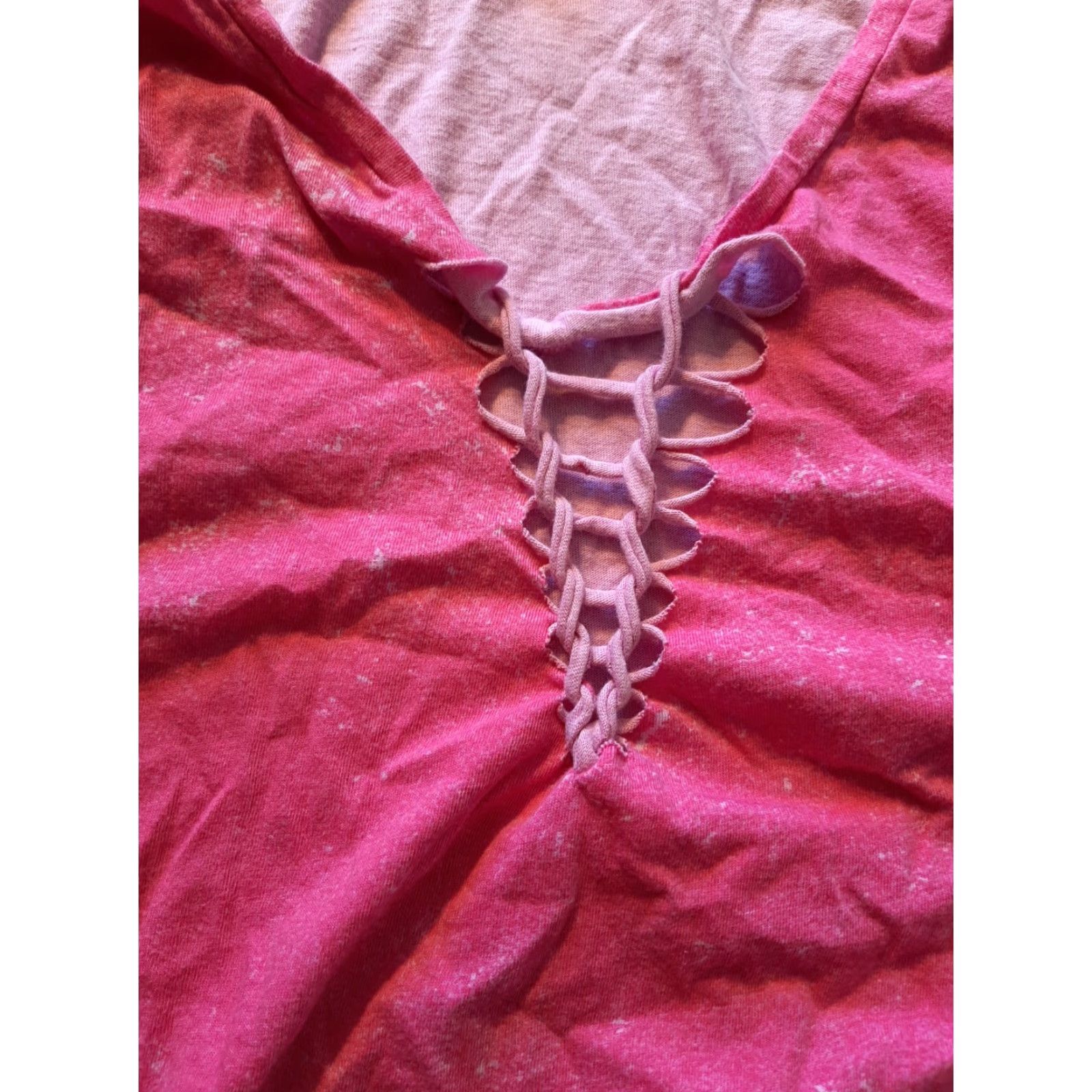 Vintage Belle du Jour Shirt Womens L Pink Short Sleeve Casual Pullover Solid Vintage No Size 36" / US 14 / IT 50 - 2 Thumbnail