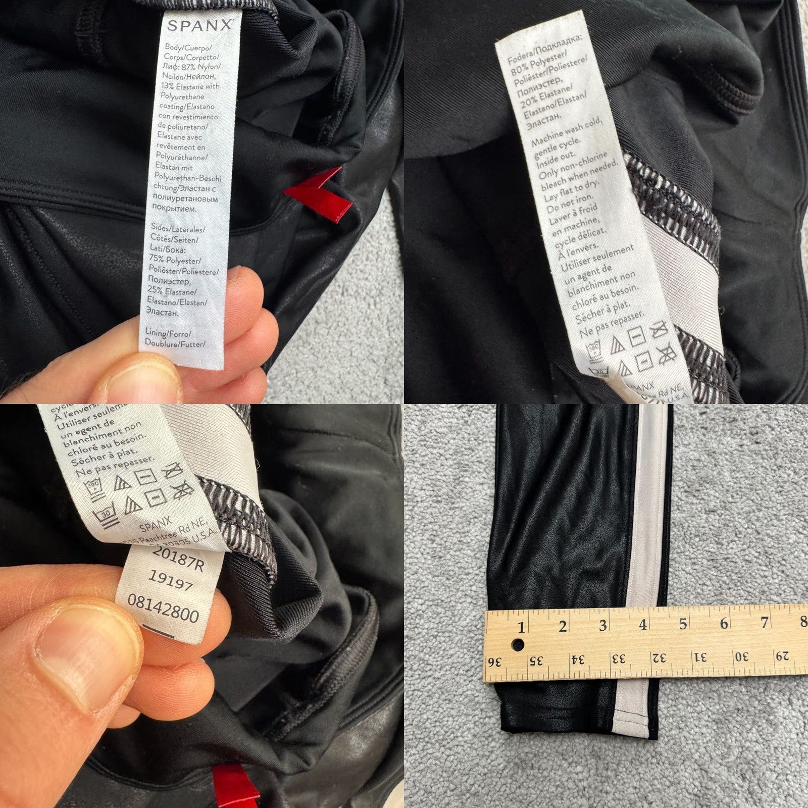 Spanx Spanx Leggings Womens Medium Black White Side Striped Mid Rise Slim Type: Leggings Size 32" / US 10 / IT 46 - 8 Thumbnail