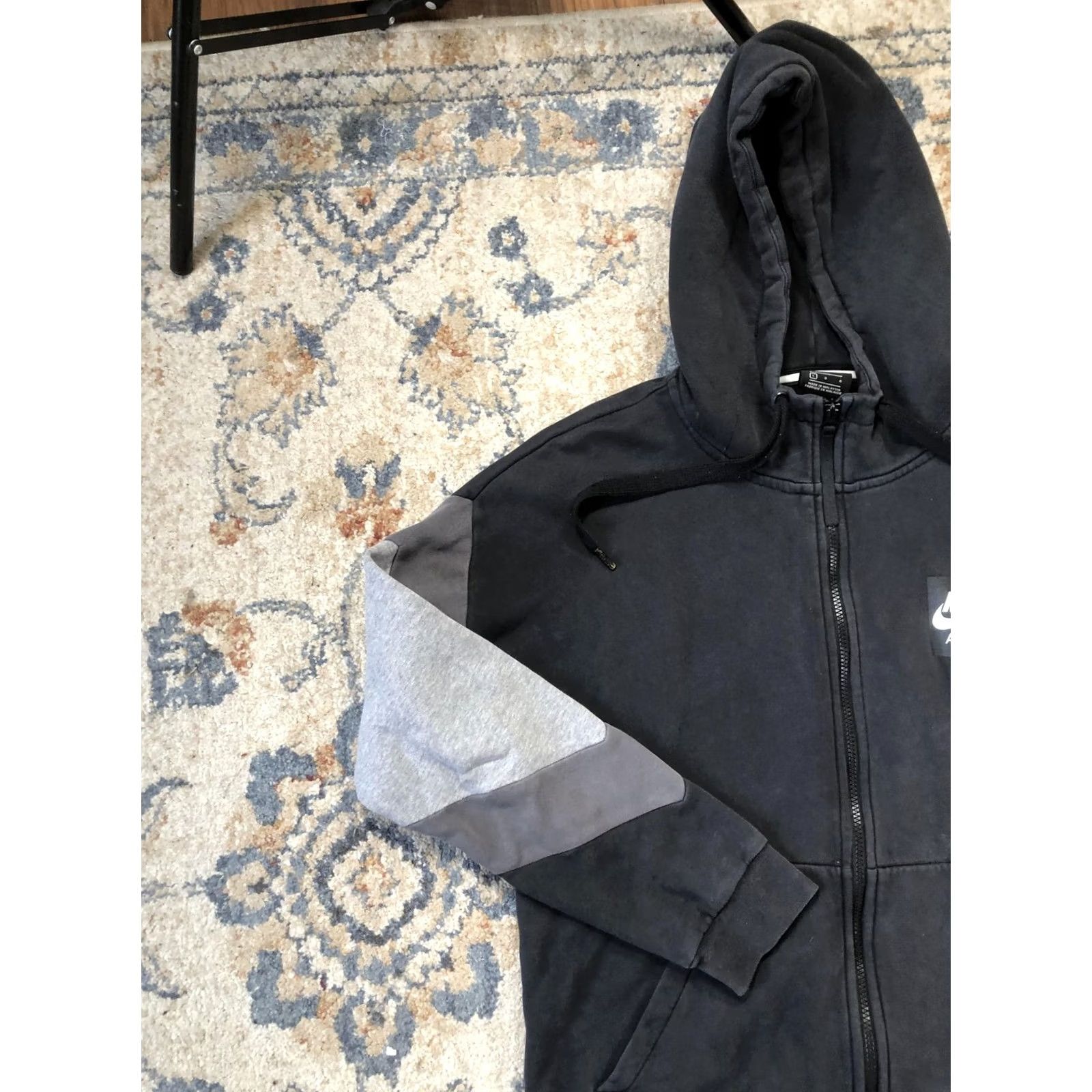 Nike Nike Air Hoodie Sweatshirt Mens L Black Full Zip Colorblock Fleece Logo Size US L / EU 52-54 / 3 - 3 Thumbnail