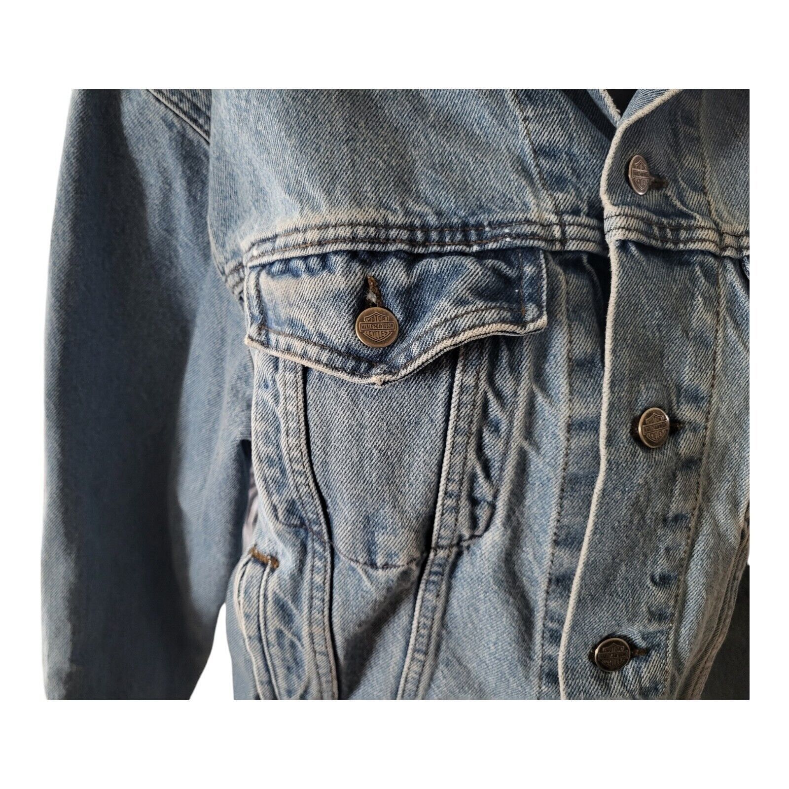 Harley Davidson Vintage Harley Davidson Denim Trucker Motorcycle Jack Size M Size US M / EU 48-50 / 2 - 7 Thumbnail