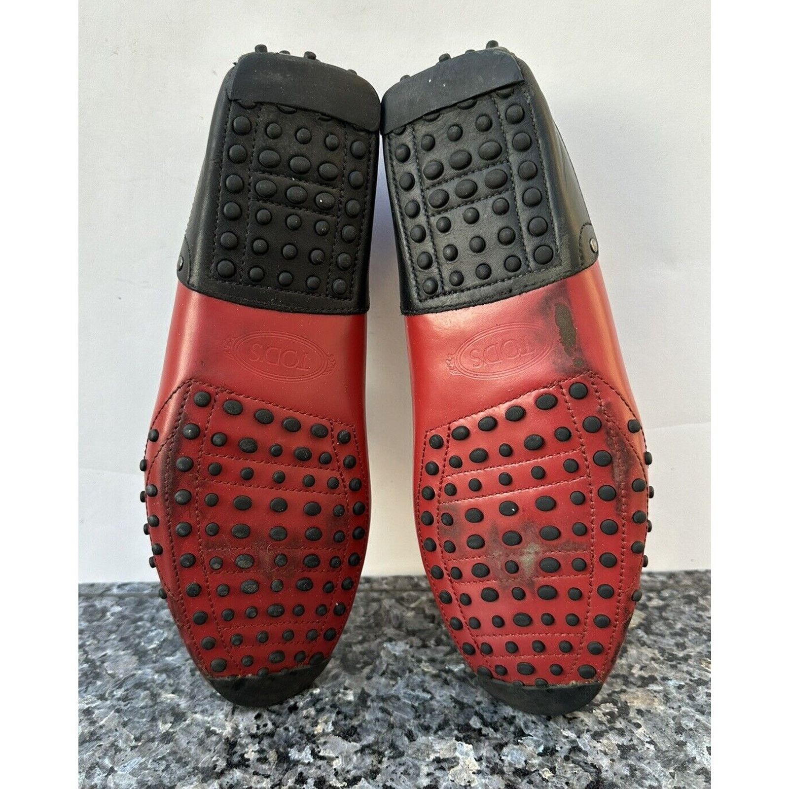 Tod's Tod's Ferrari Red BlackSlip On Driving Casual Loafers sz 9 Size US 9 / EU 42 - 10 Thumbnail