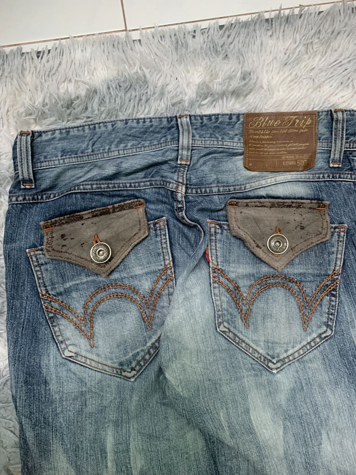 Edwin RARE 90s EDWIN BLUETRIP DISTRESSED JEANS RARE Size US 34 / EU 50 - 11 Thumbnail