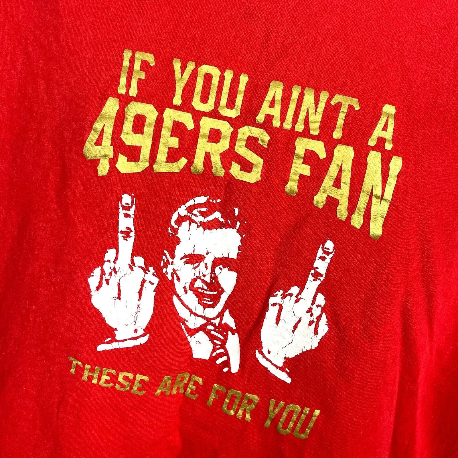 Gildan SF 49ers Fan Double Flip Off Bird Mens T-Shirt size XXL Thes Size US XXL / EU 58 / 5 - 4 Thumbnail