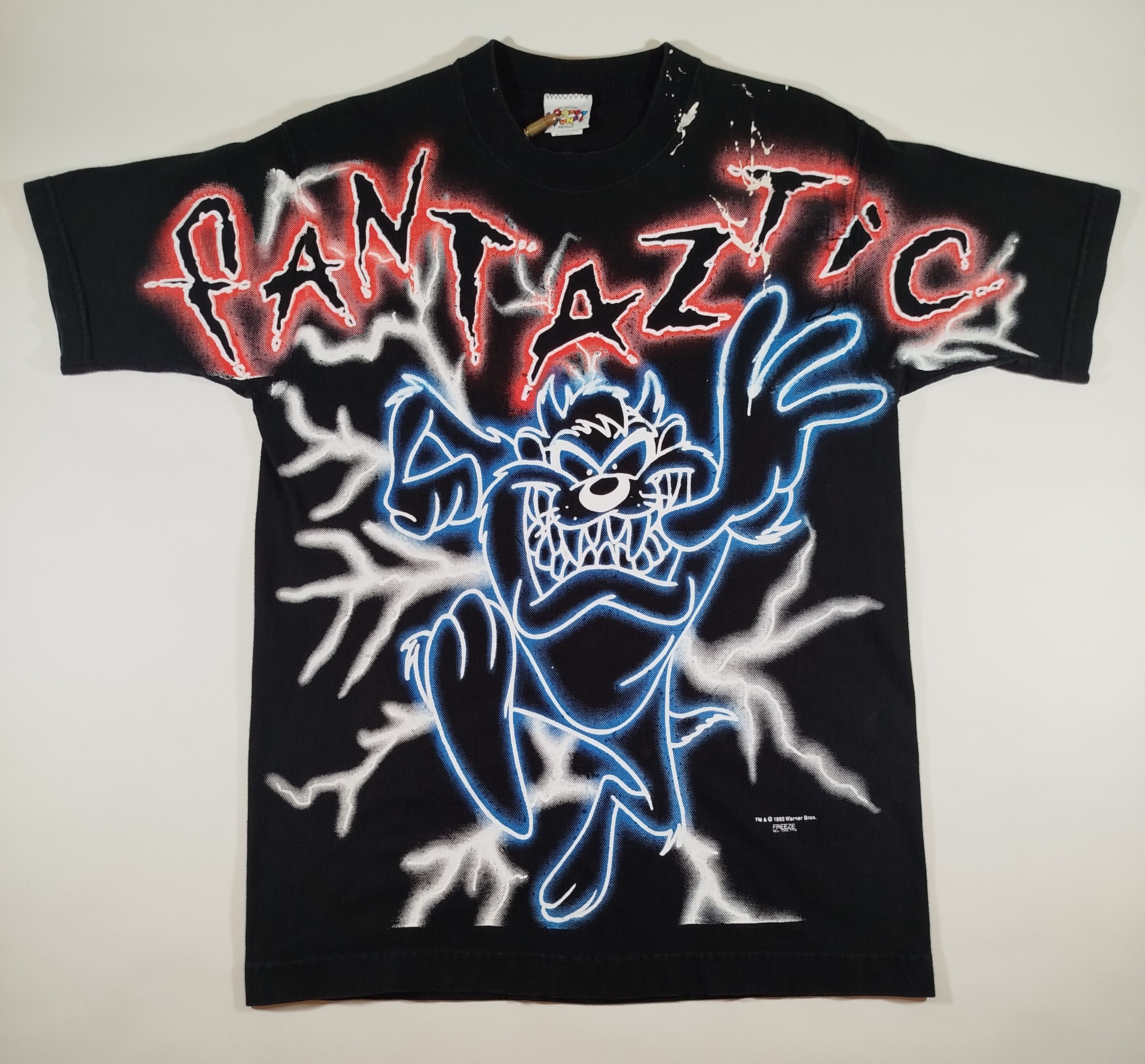 Warner Bros Vintage Taz Looney Tunes Aop Neon Screen Print Rare Size M Size US M / EU 48-50 / 2 - 1 Thumbnail
