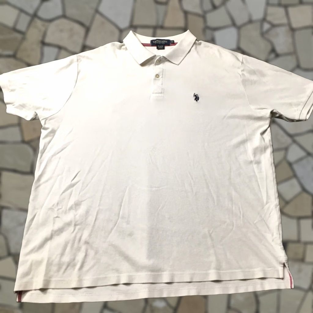 Vintage US Polo Assn Men Polo Shirt 2XL White Pique Short Sleeve Size US XXL / EU 58 / 5 - 1 Thumbnail