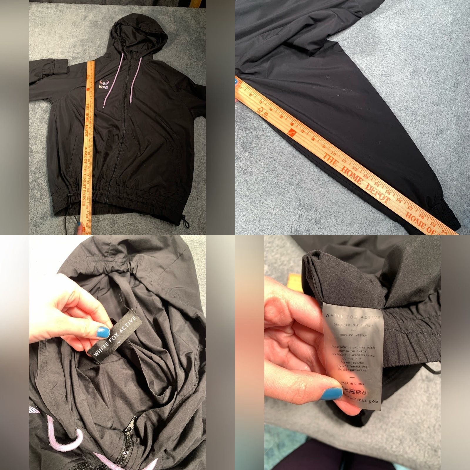 Vintage White Fox Boutique Black Windbreaker Jacket Medium M Womens Nylon Active Basic Jacket 2020s? Size M / US 6-8 / IT 42-44 - 9 Thumbnail