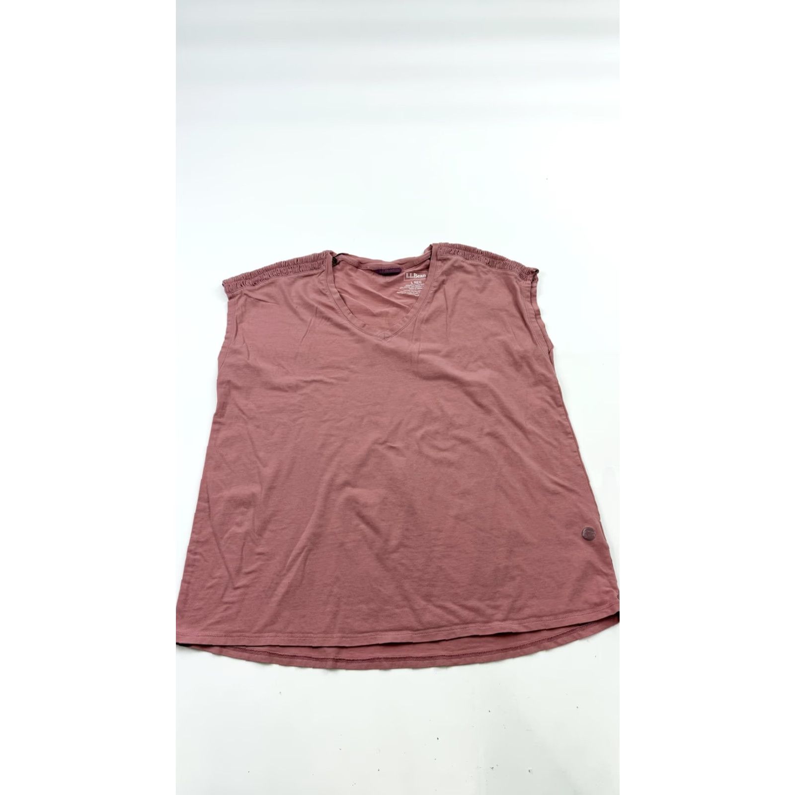 Vintage L.L.Bean Shirt Womens Large Mauve Pink Sleeveless V-Neck Modal Blend Stretch Size L / US 10 / IT 46 - 2 Thumbnail