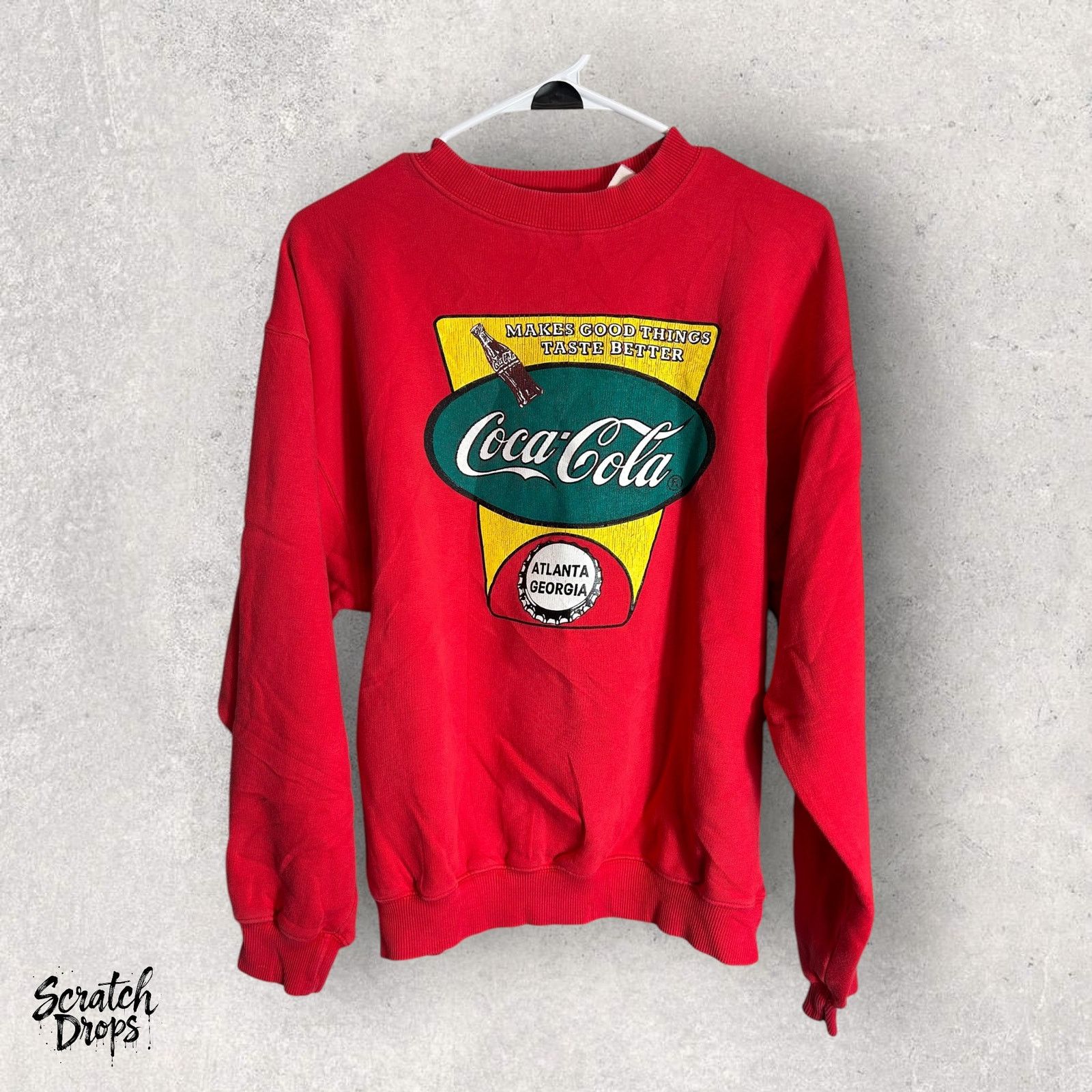 Other Vtg Coca-Cola M Red Atlanta Georgia Retro 80s Style Pullover Size US M / EU 48-50 / 2 - 1 Thumbnail