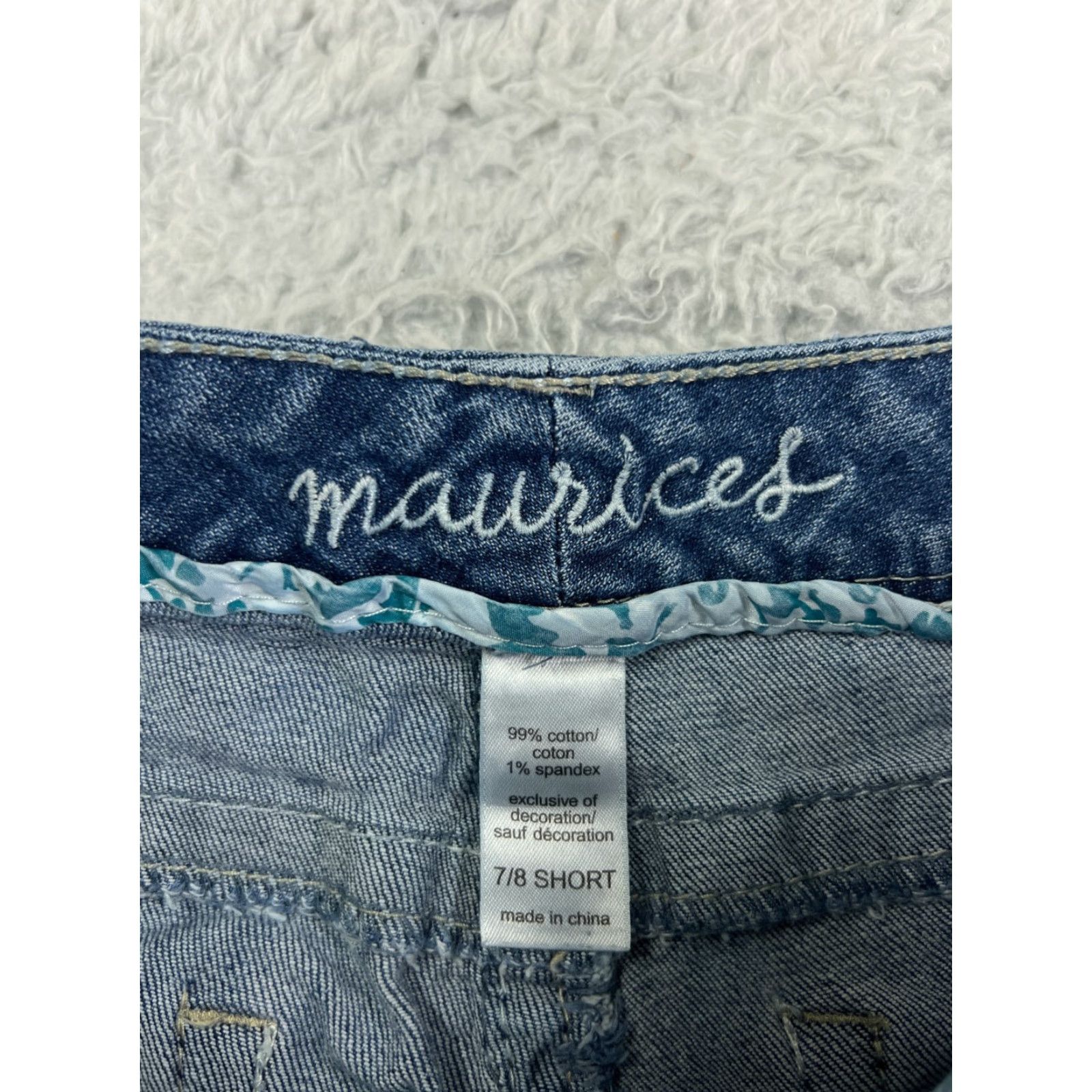 Vintage Maurices Jeans Womens 7 Blue Denim Cotton Low Rise Bootcut Western Embroidered Size 28" / US 6 / IT 42 - 3 Thumbnail