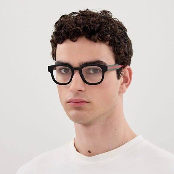 Gucci Gucci GG1992O 002 Square Eyeglasses - Shiny Grey Dark Havana Size ONE SIZE - 3 Thumbnail