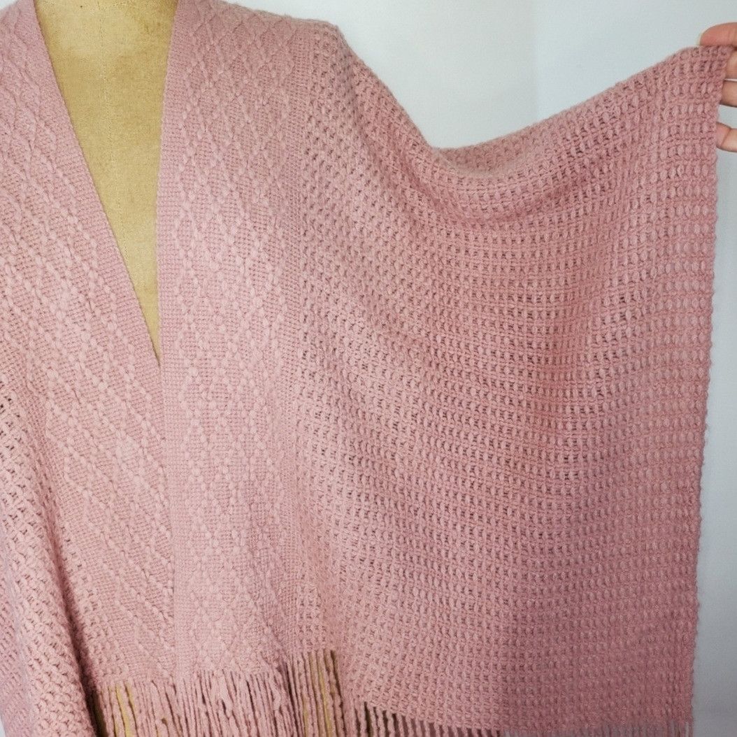 Other Roffe Accessories 56x38" Wrap Blanket Shawl Mauve Pink Knit Size ONE SIZE - 6 Thumbnail