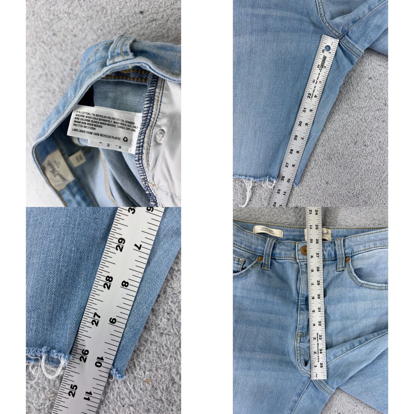 Vintage Universal Thread Shorts Womens 10 Blue Denim Cutoff Light Wash High 28x10 Size 32" / US 10 / IT 46 - 8 Thumbnail