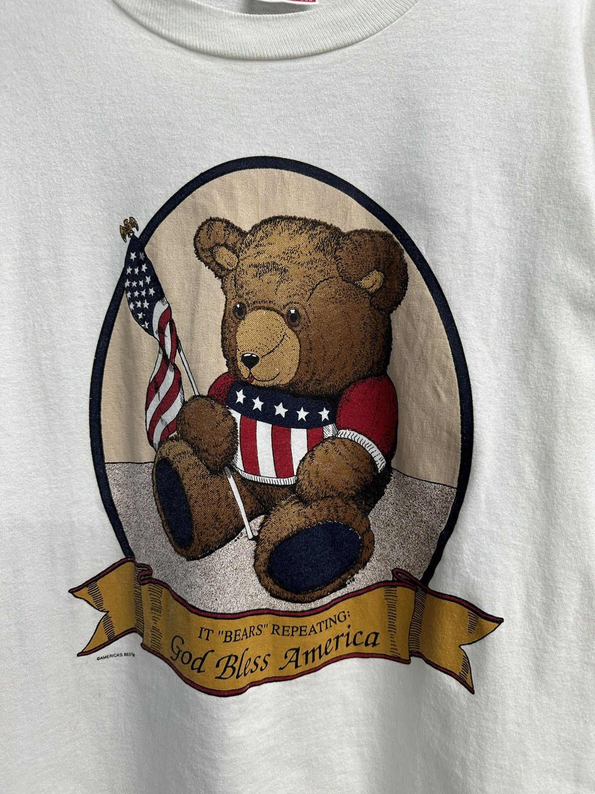 Vintage Vintage Bear America Best Flag Single Stitch Tshirt A475 Size US L / EU 52-54 / 3 - 2 Thumbnail