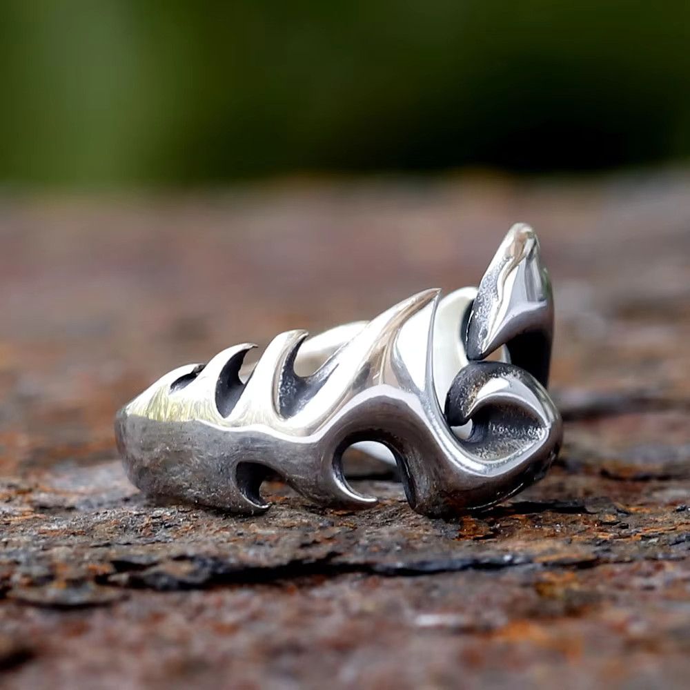 Jewelry Flame Retro Hip Hop Rings Size ONE SIZE - 3 Thumbnail