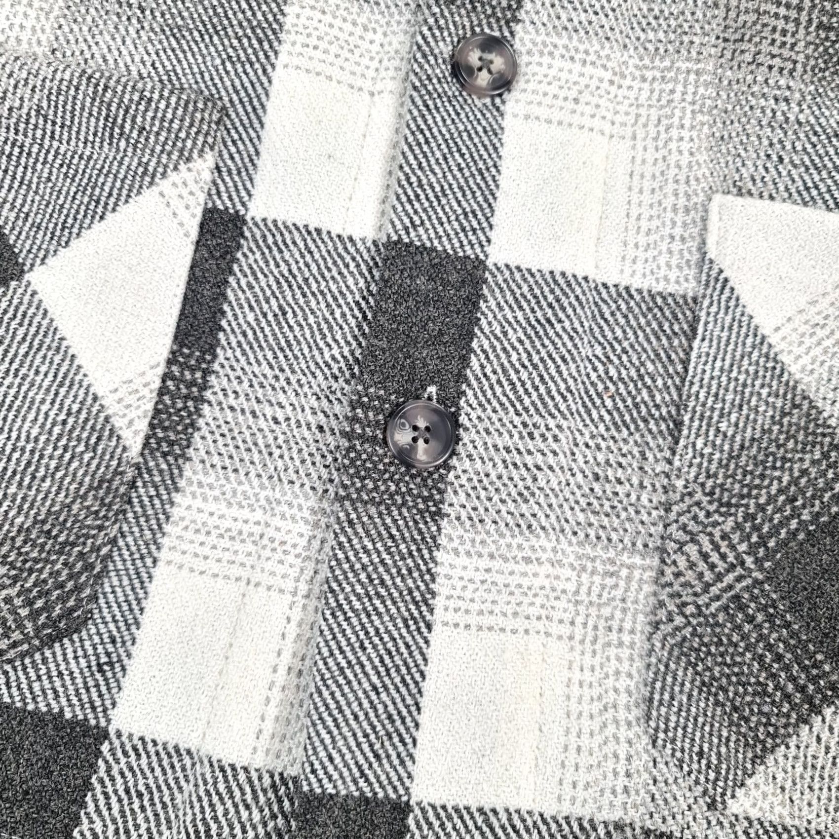 Folk Folk Jacket Shirt Overshirt Grey Medium Checkered Collared Shacket 3 Pocket Button Mens Size US M / EU 48-50 / 2 - 4 Thumbnail
