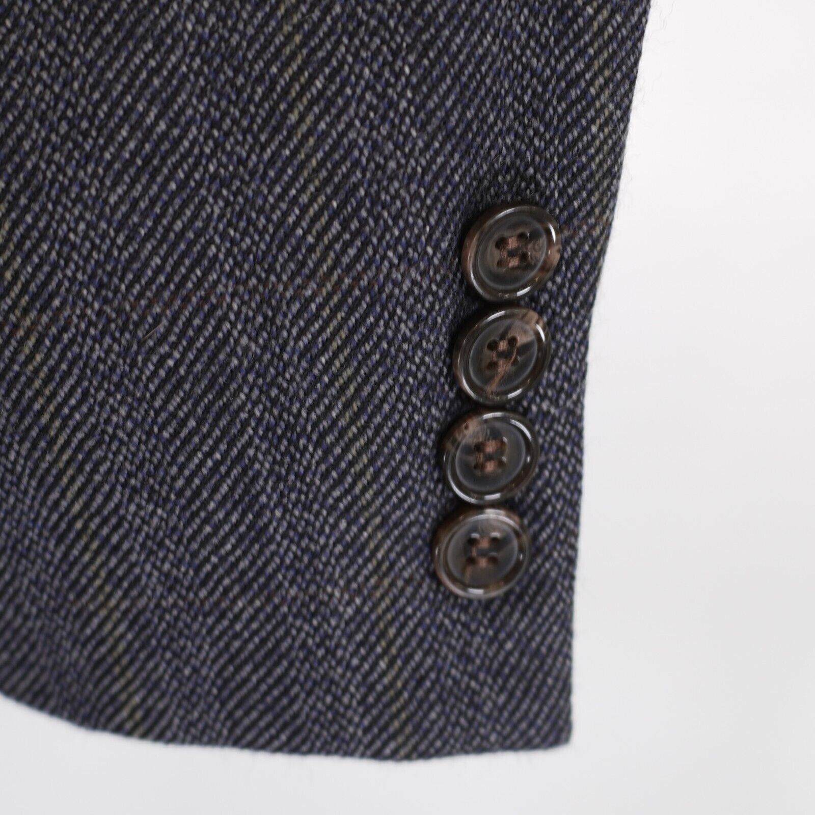 Lauren Ralph Lauren Lauren Ralph Lauren Tweed Wool Blue Gray Herringbone W/ Yell Size 44S - 3 Thumbnail