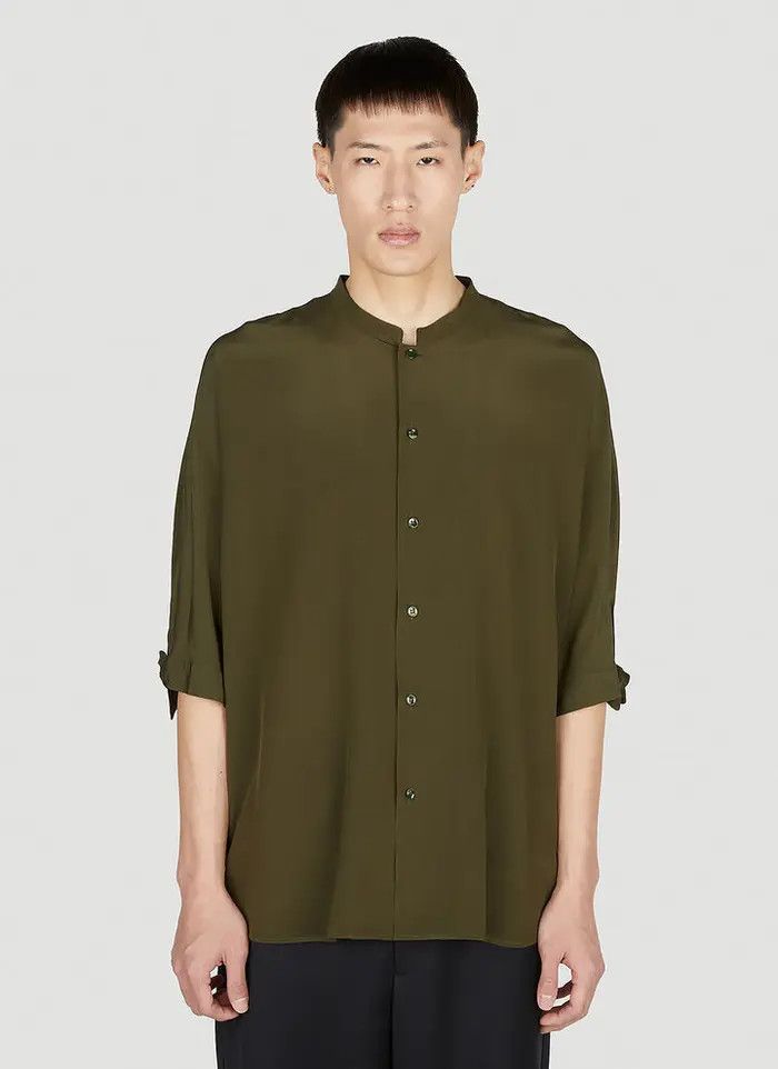 Saint Laurent Paris o1bcso1str1124 Tunic Shirt in Green Size US XL / EU 56 / 4 - 8 Thumbnail