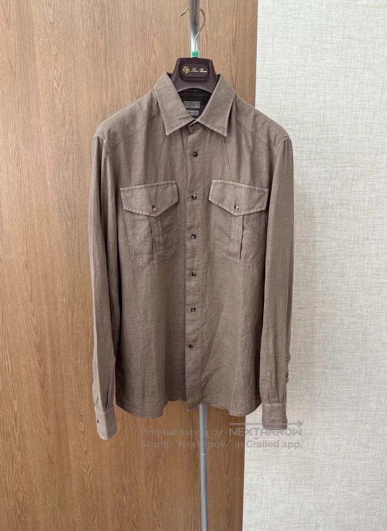 Brunello Cucinelli Brunello Cucinelli Men's Casual Shirt Size US M / EU 48-50 / 2 - 1 Thumbnail