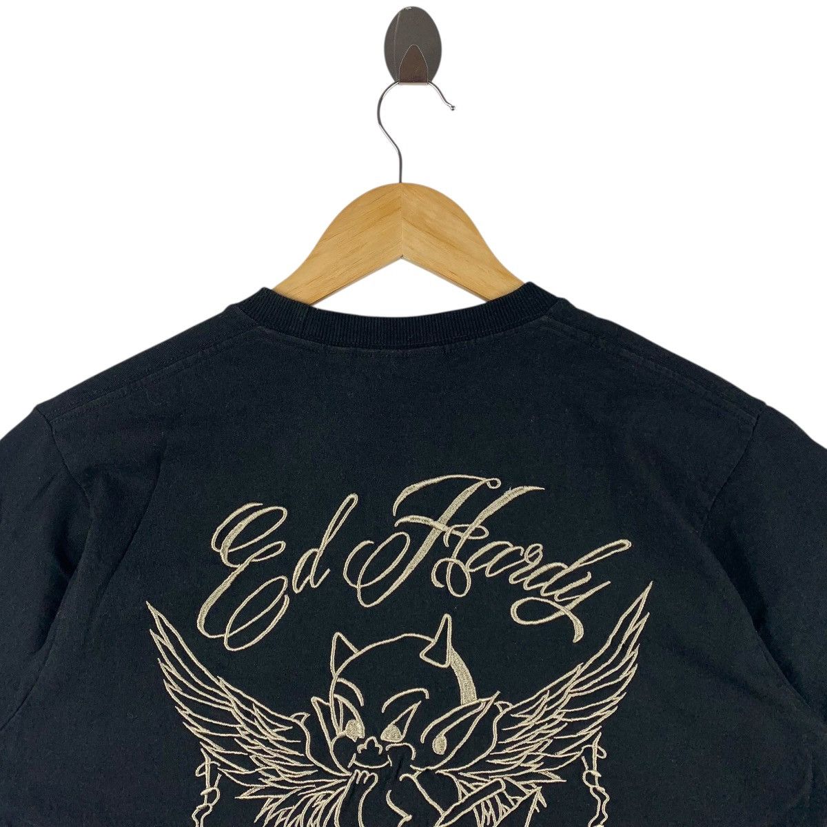 Christian Audigier Vintage Ed Hardy California Devil Embroidered Tee Size US L / EU 52-54 / 3 - 9 Thumbnail