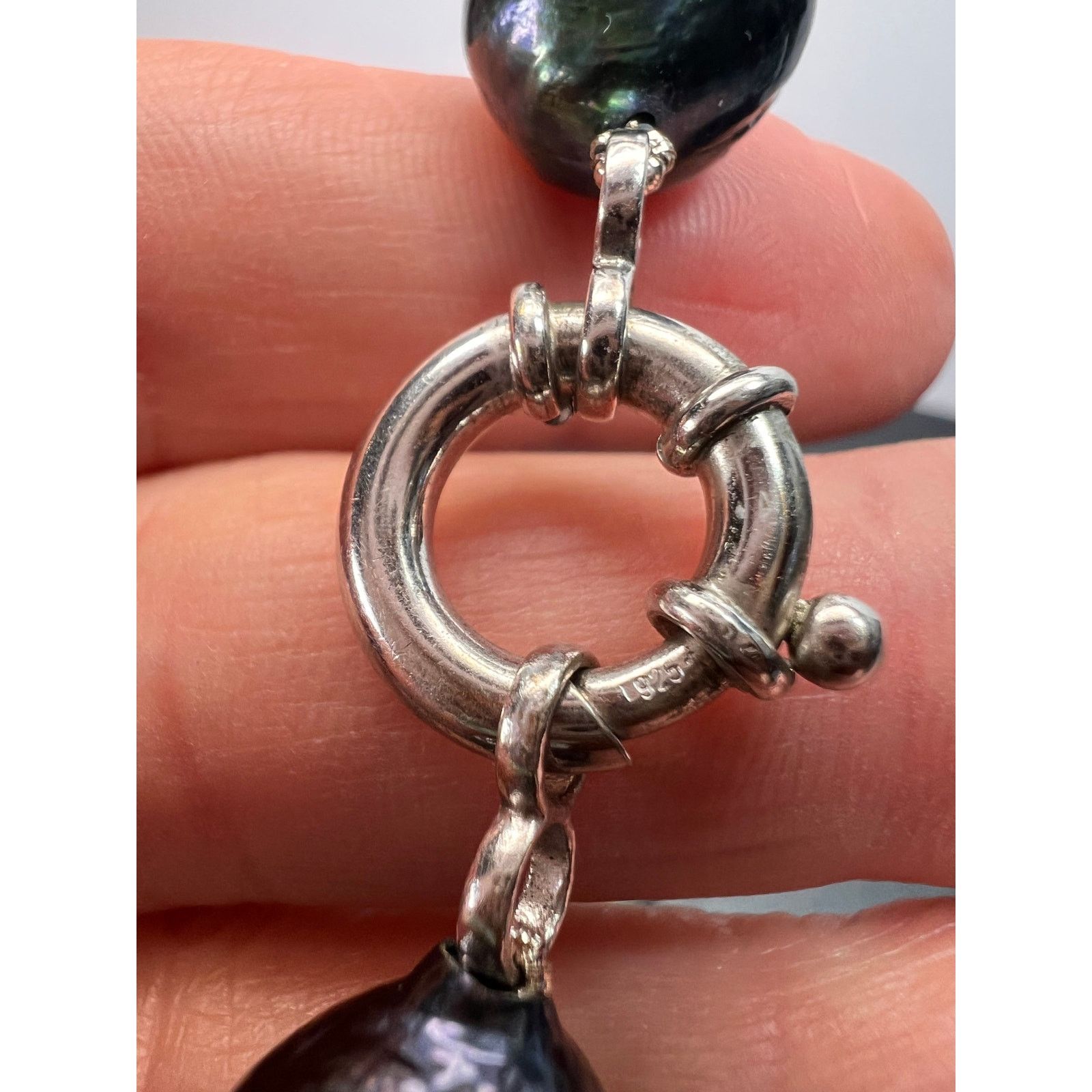 Other 13mm Cultured black pearl 22 inch necklace with 925 clasp Size ONE SIZE - 4 Thumbnail