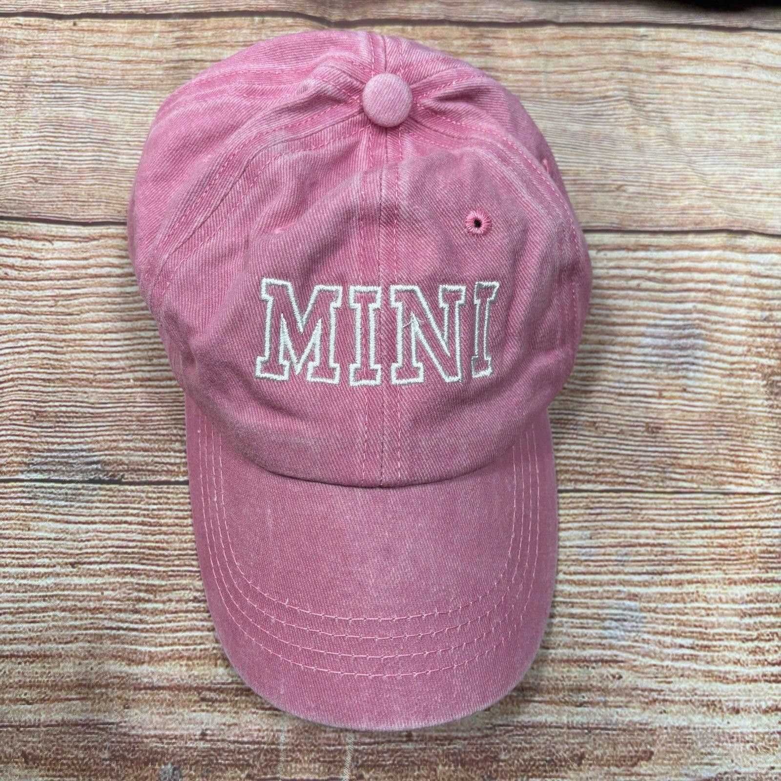 Other Pink Embroidered 'MINI' Baseball Cap Adjustable Hat Size ONE SIZE - 1 Thumbnail