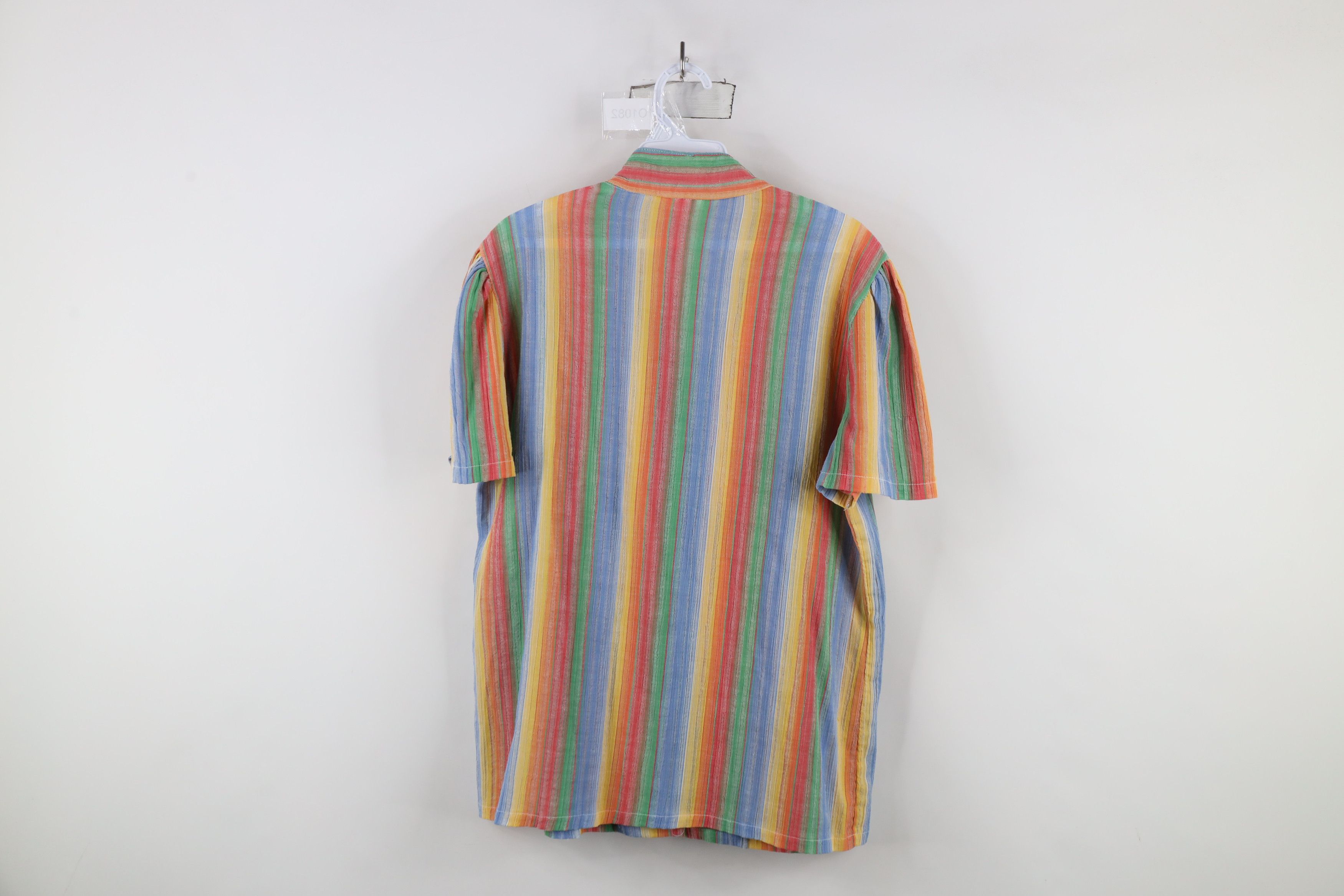 Vintage Vintage 70s Streetwear Knit Short Sleeve Button Shirt Size L / US 10 / IT 46 - 8 Thumbnail